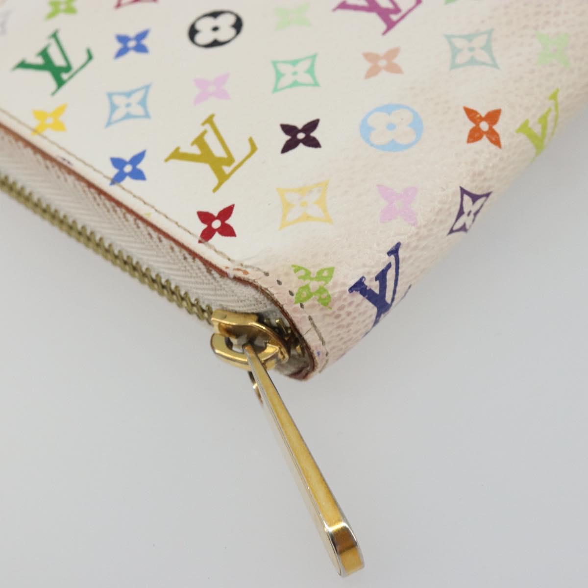 LOUIS VUITTON Monogram Multicolor Zippy Long Wallet White M60241 LV Auth 193587