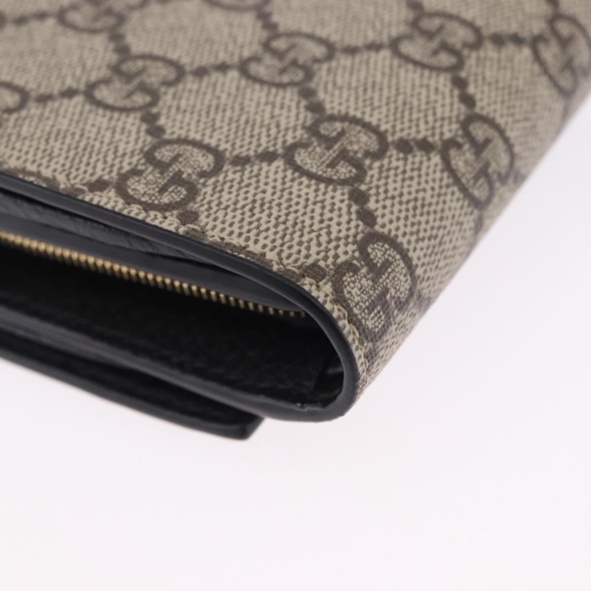 GUCCI GG Supreme Wallet PVC Leather Beige Gold 598587 Auth 193589M