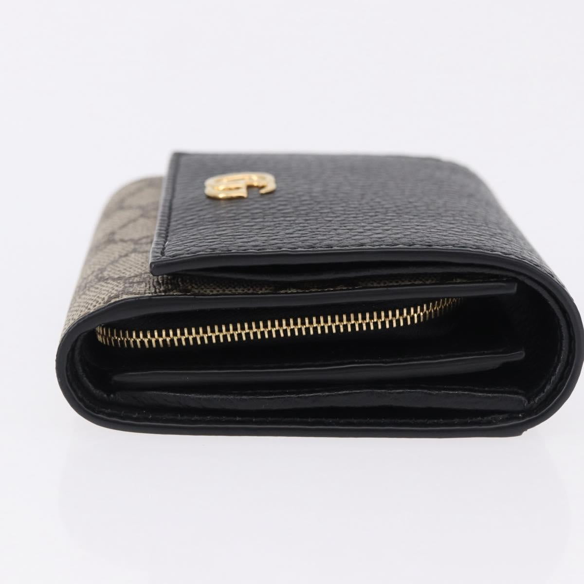 GUCCI GG Supreme Wallet PVC Leather Beige Gold 598587 Auth 193589M