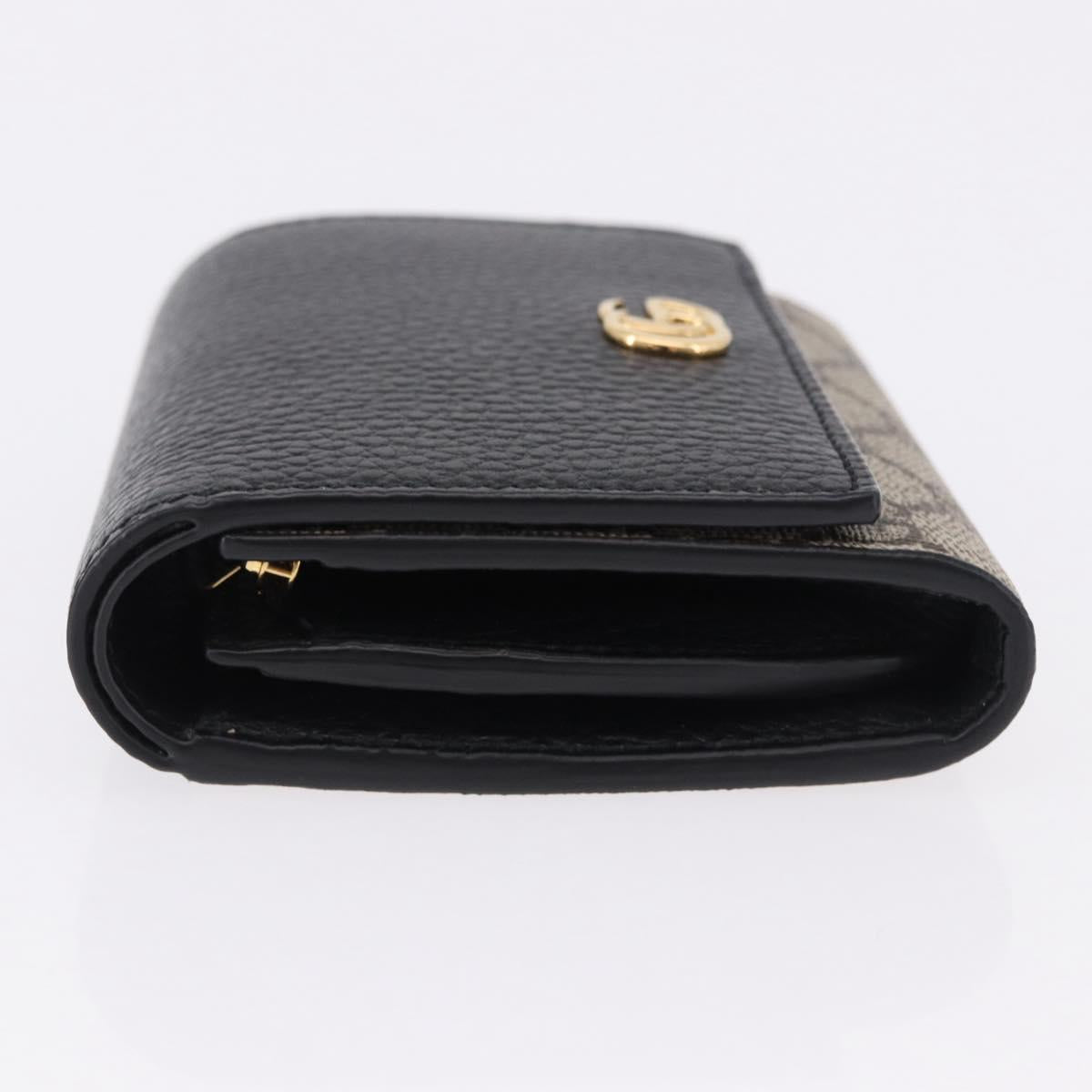 GUCCI GG Supreme Wallet PVC Leather Beige Gold 598587 Auth 193589M