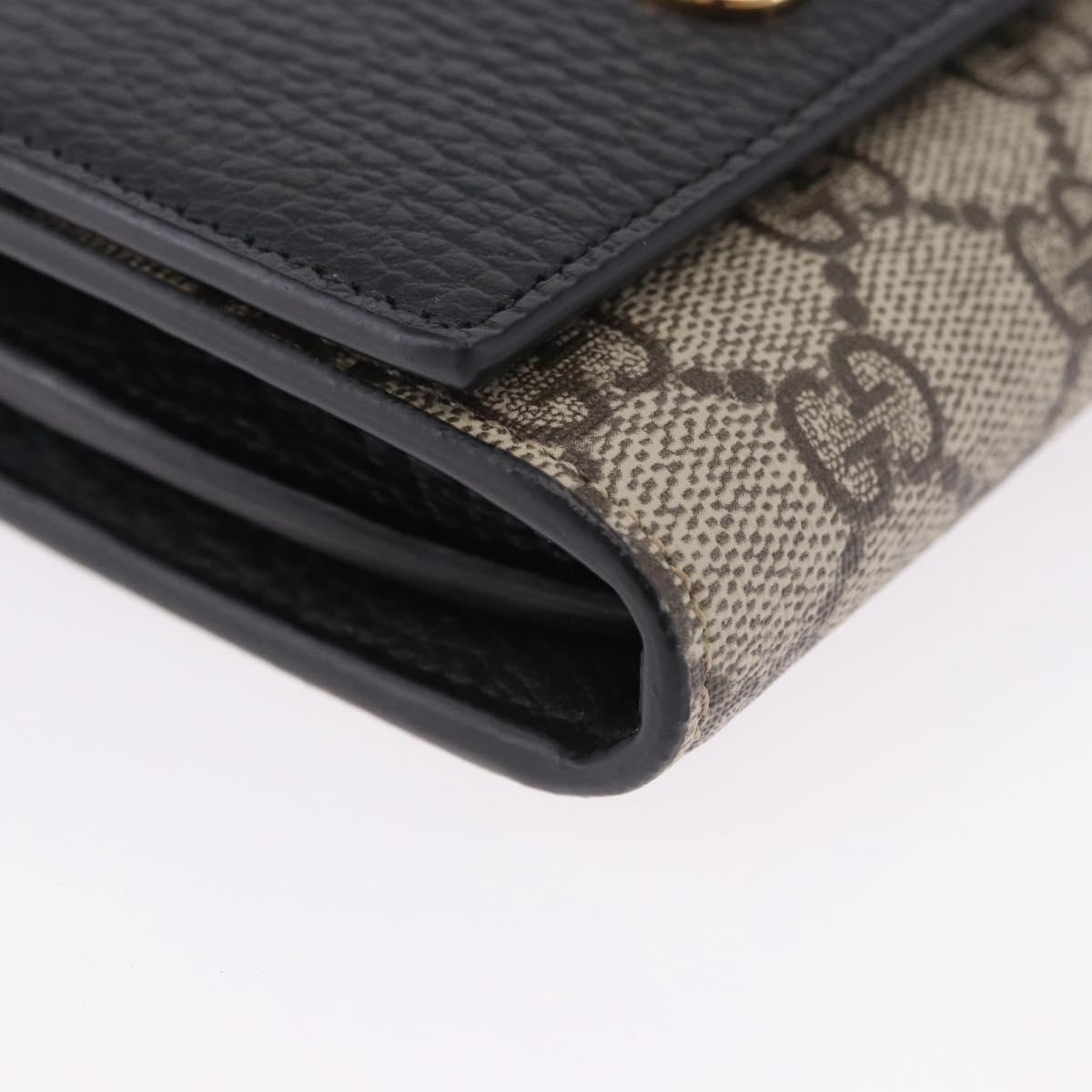 GUCCI GG Supreme Wallet PVC Leather Beige Gold 598587 Auth 193589M
