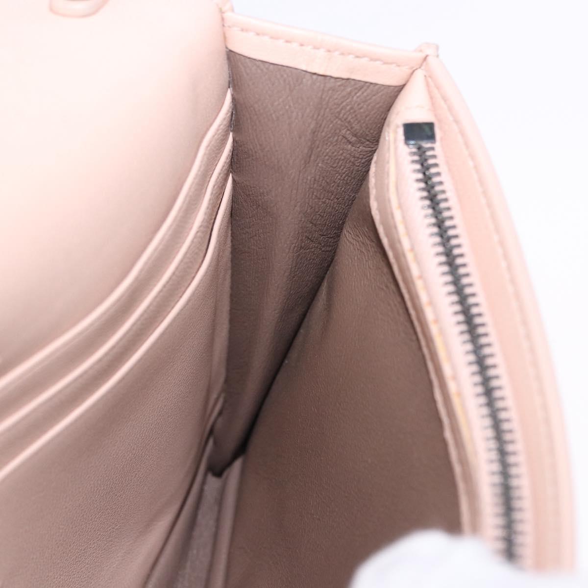 BOTTEGA VENETA INTRECCIATO Chain Shoulder Bag Leather Pink Auth 193595A