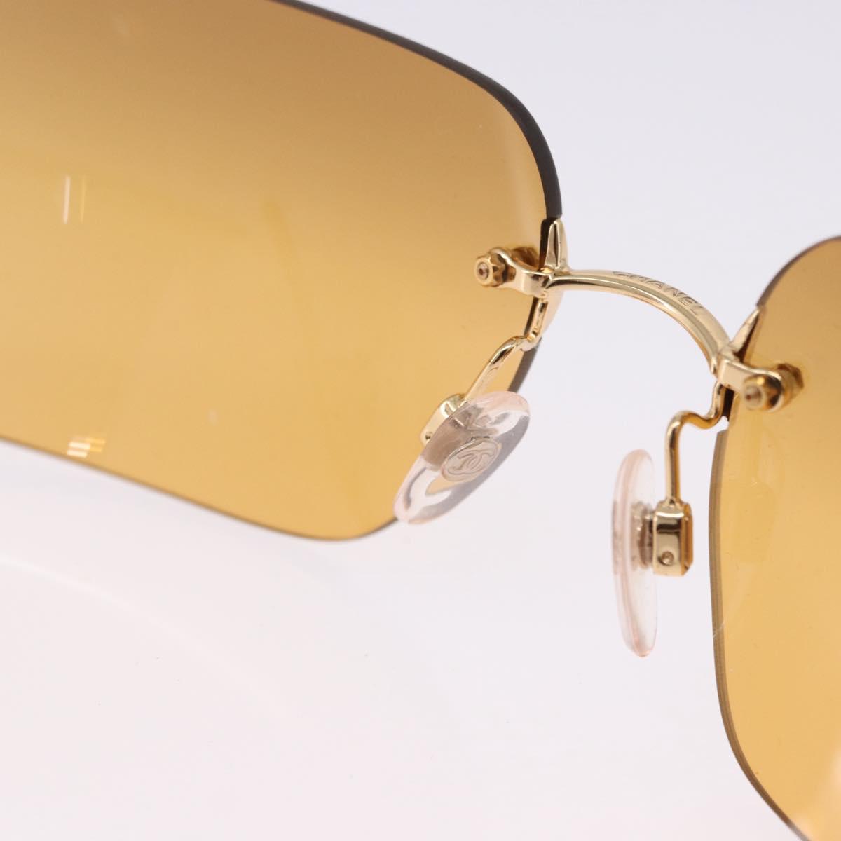 CHANEL COCO Mark Sunglasses metal Gold Tone CC Auth 193597V