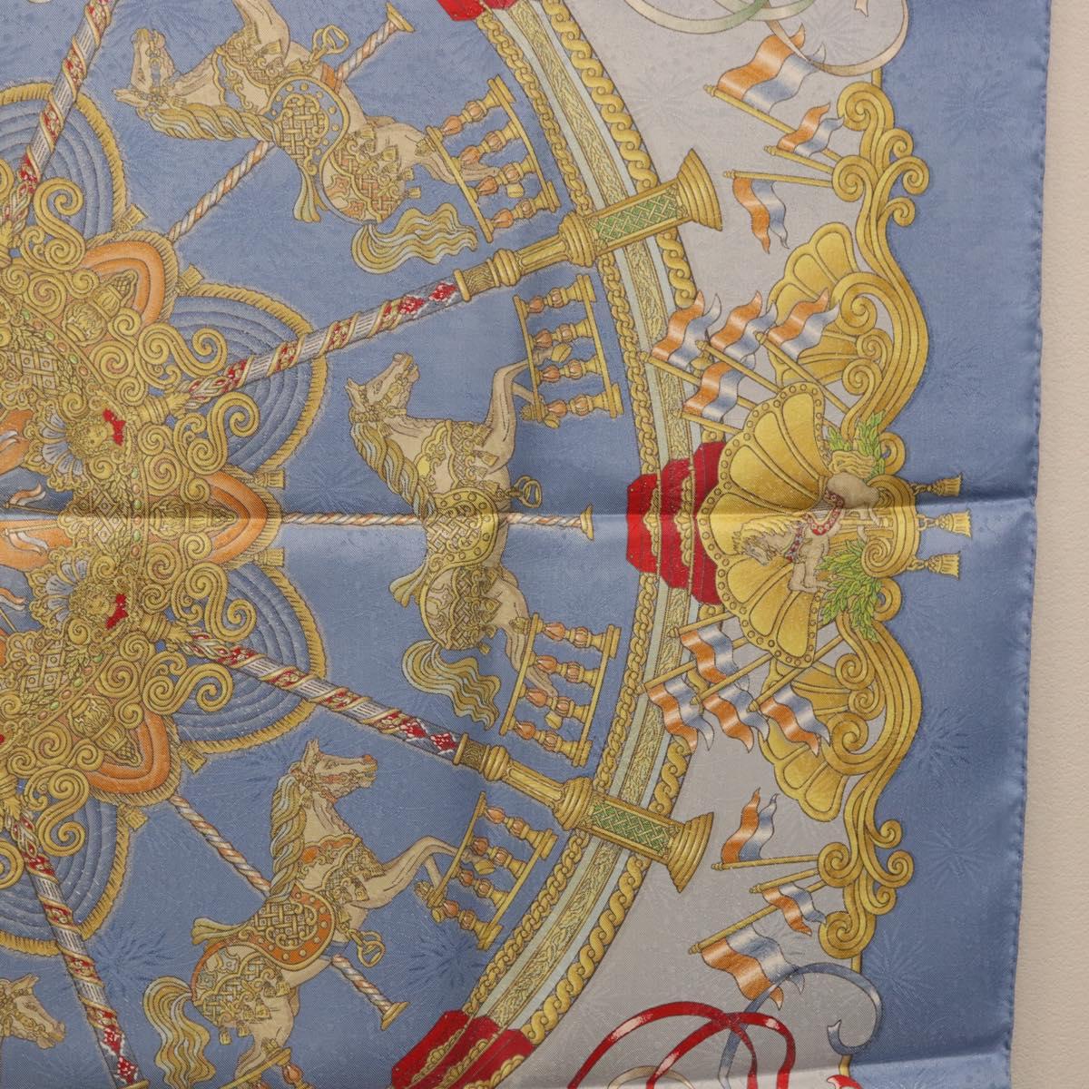 HERMES Carre 90 Scarf Silk Blue Auth 193599M
