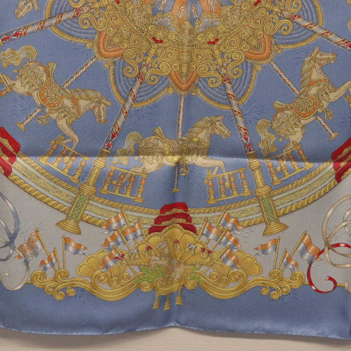 HERMES Carre 90 Scarf Silk Blue Auth 193599M