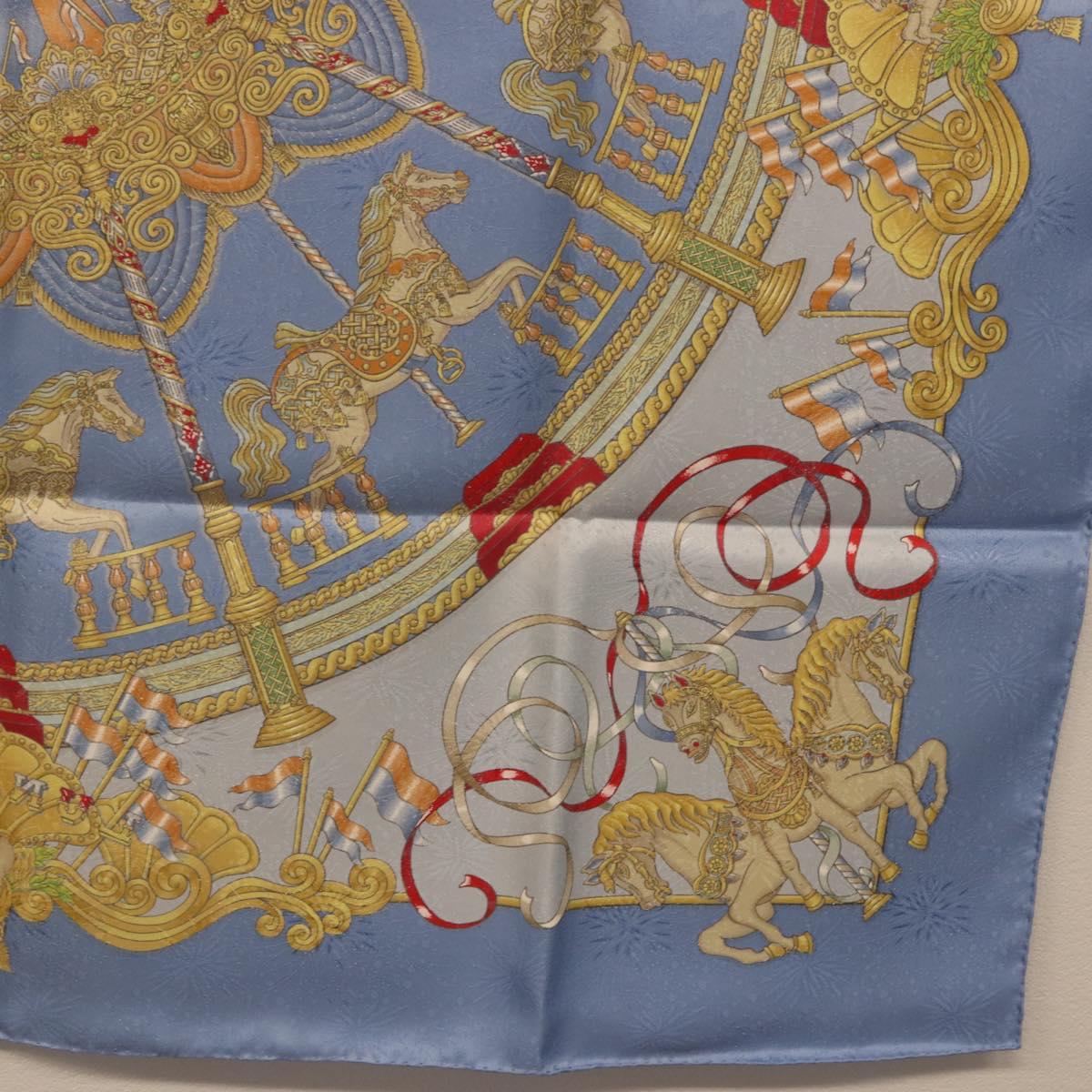 HERMES Carre 90 Scarf Silk Blue Auth 193599M