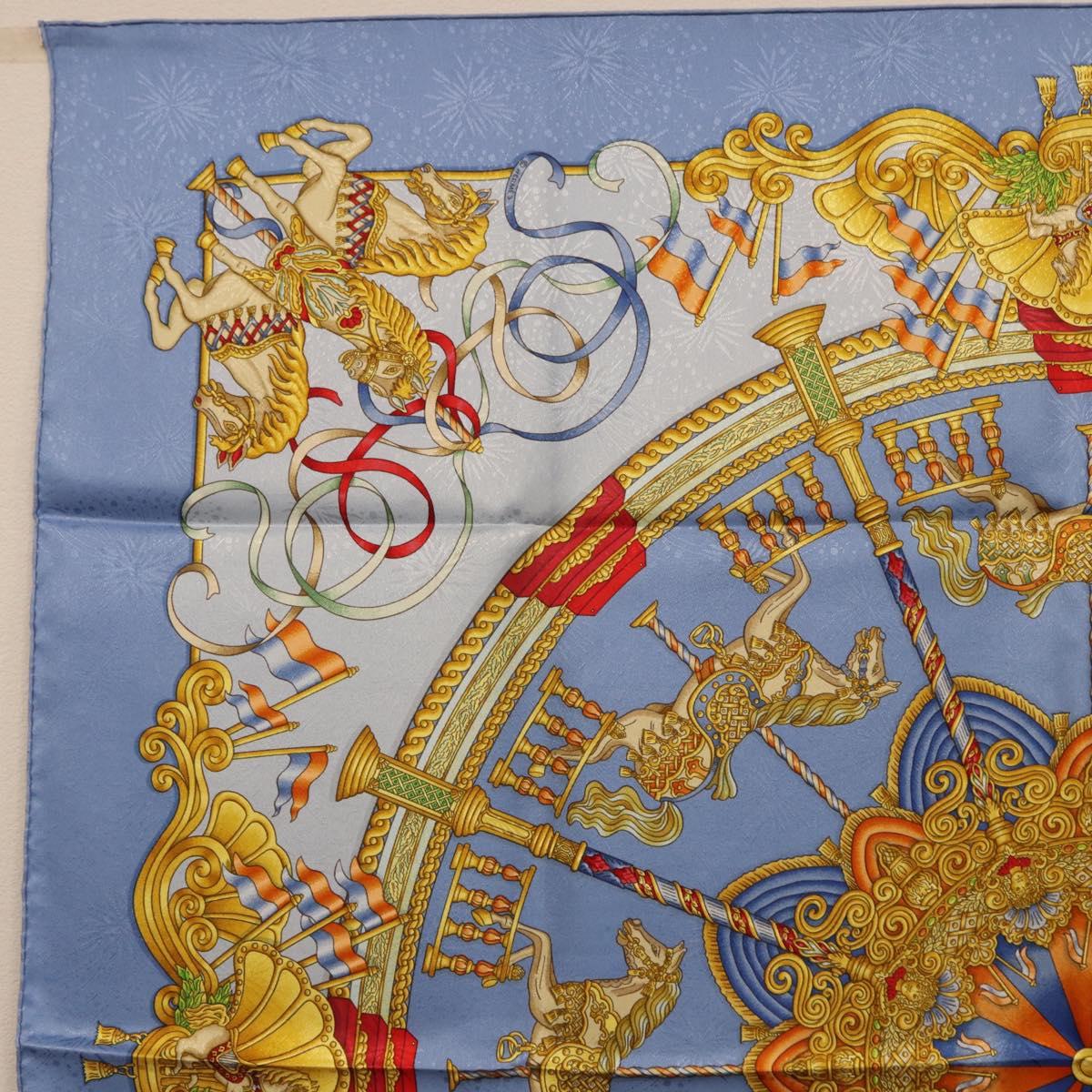 HERMES Carre 90 Scarf Silk Blue Auth 193599M