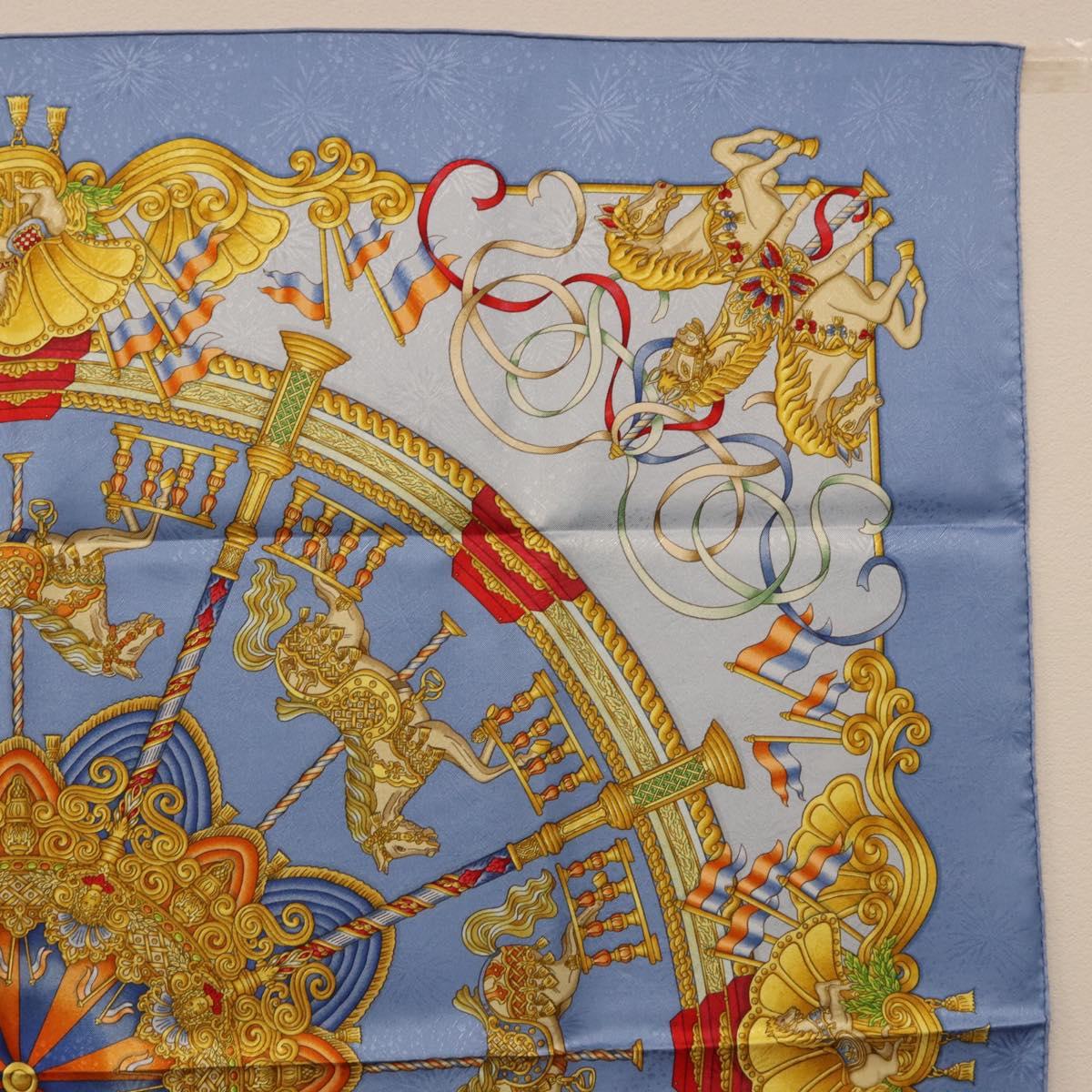 HERMES Carre 90 Scarf Silk Blue Auth 193599M
