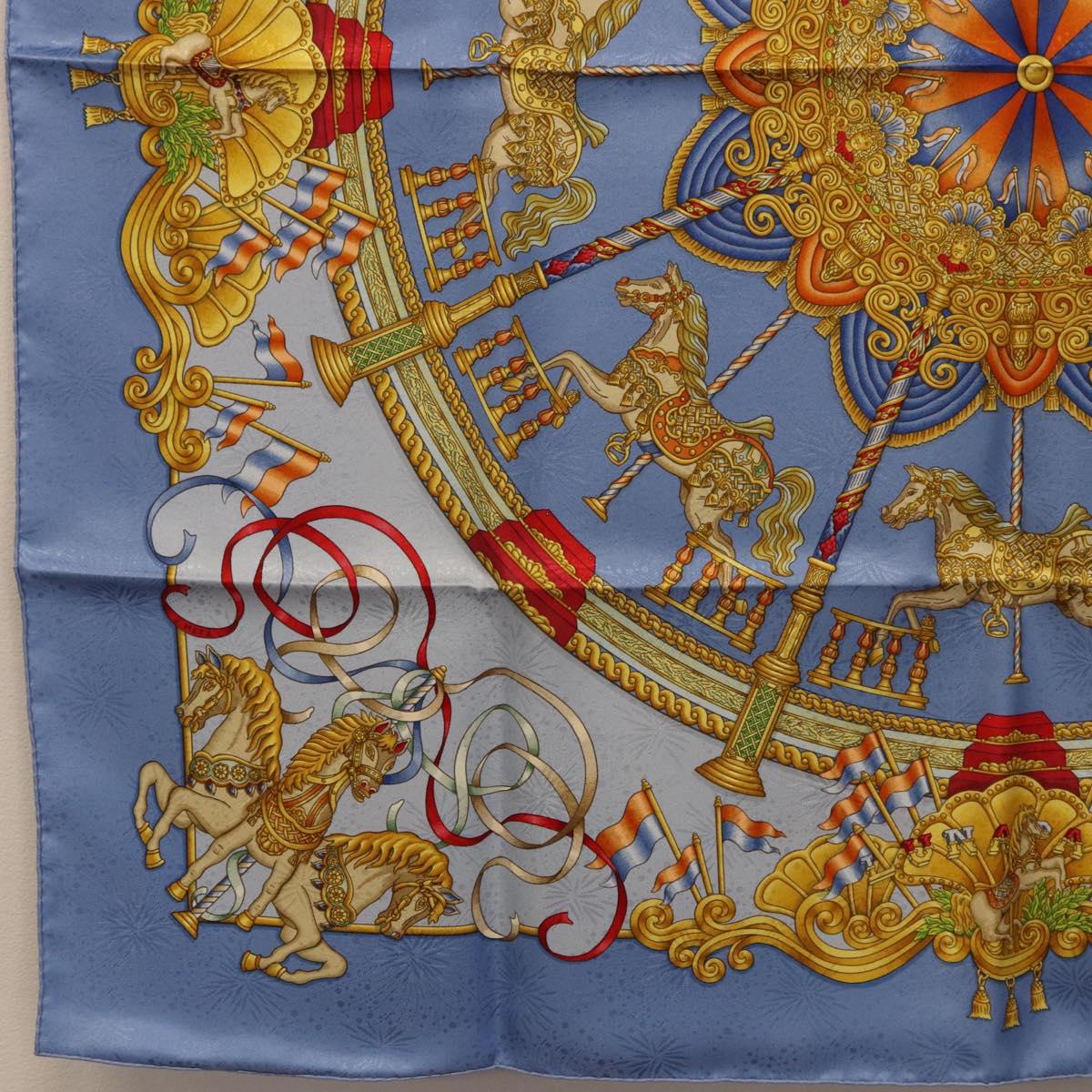 HERMES Carre 90 Scarf Silk Blue Auth 193599M
