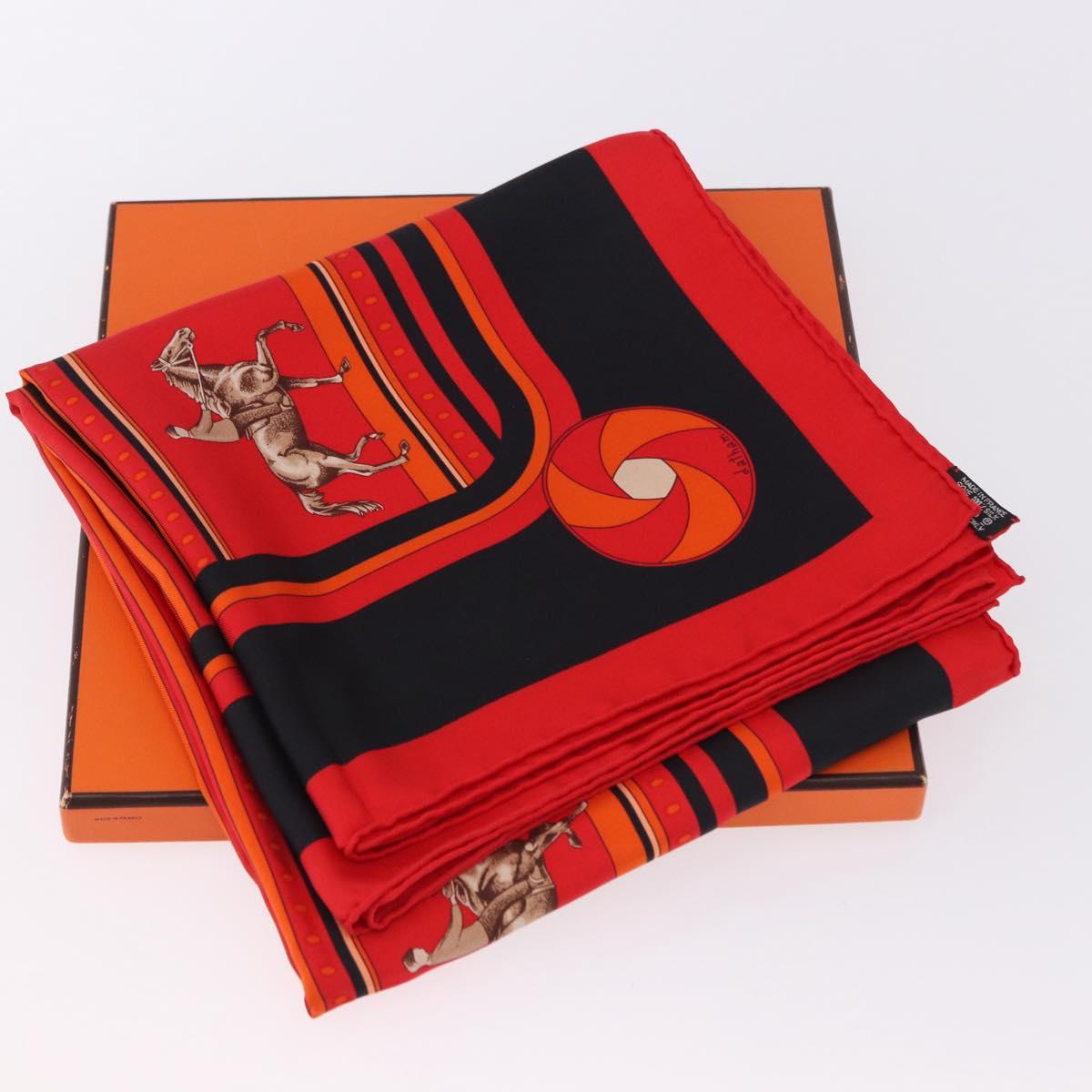 HERMES Carre 90 Scarf Silk Red Auth 193600M