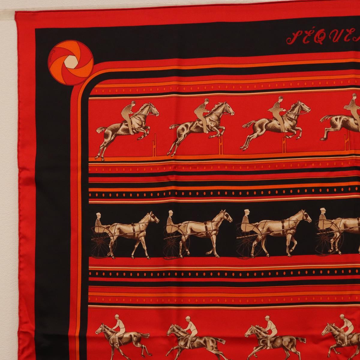 HERMES Carre 90 Scarf Silk Red Auth 193600M