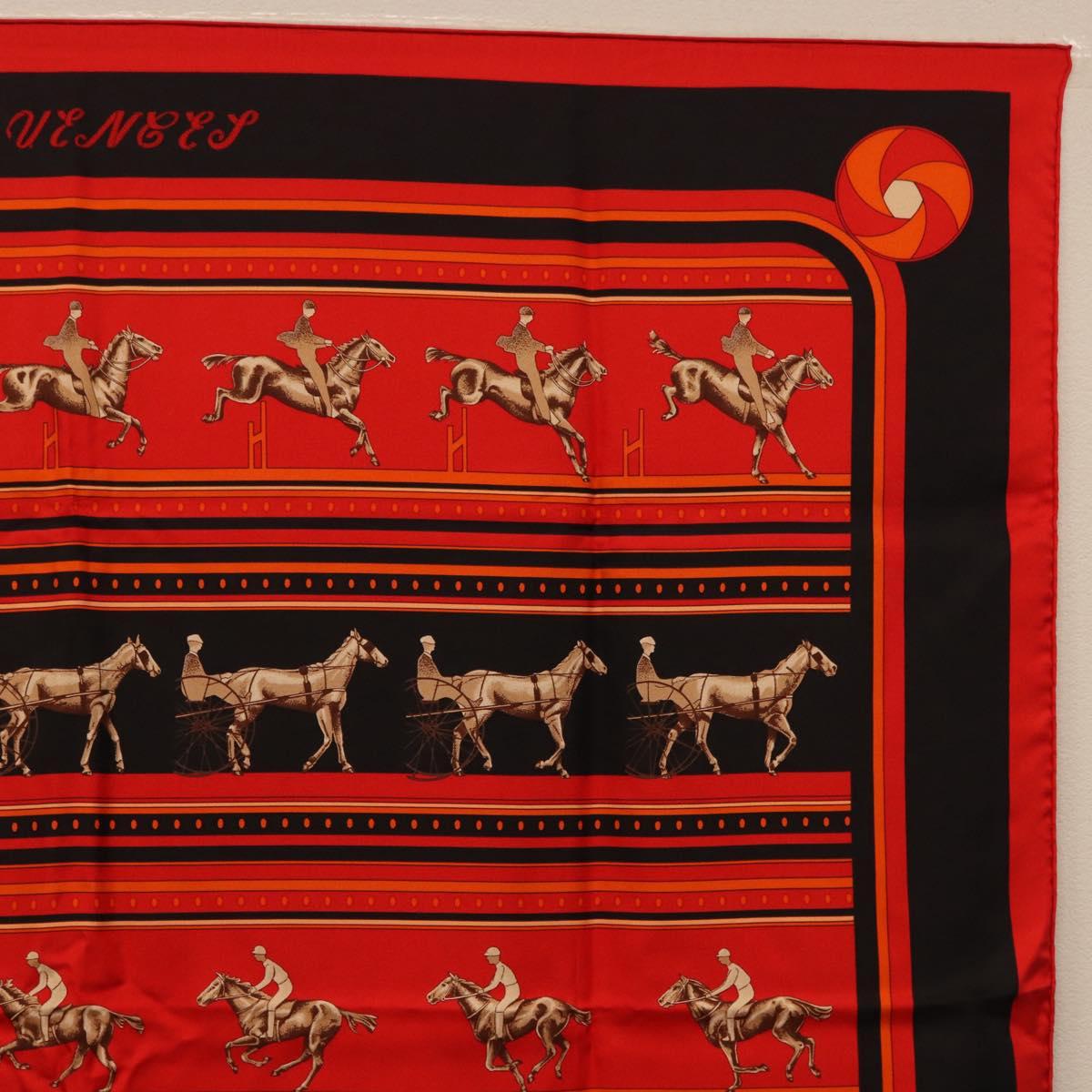 HERMES Carre 90 Scarf Silk Red Auth 193600M