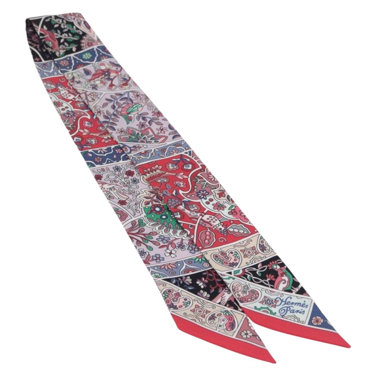 HERMES Twilly Scarf Silk Red Auth 193601M