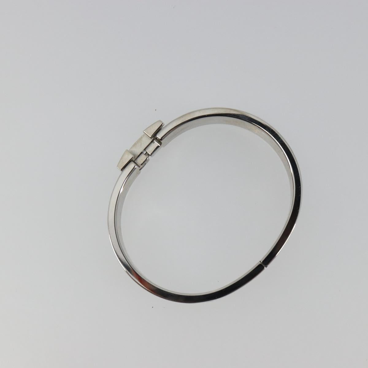 HERMES Click H Bracelet metal White Auth 193604M