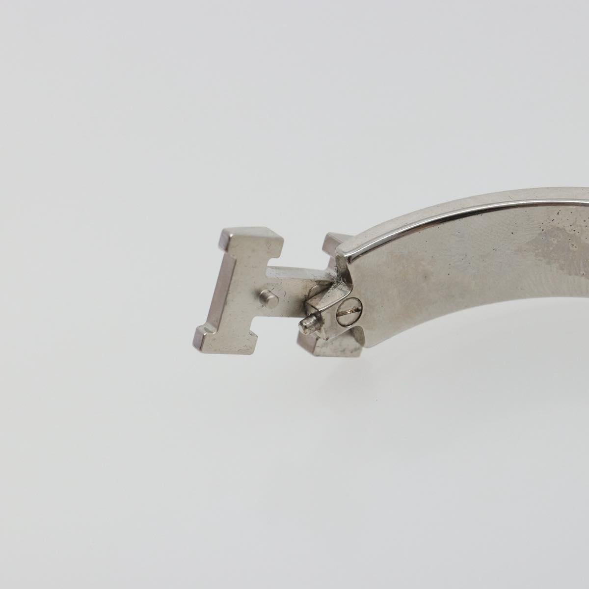 HERMES Click H Bracelet metal White Auth 193604M