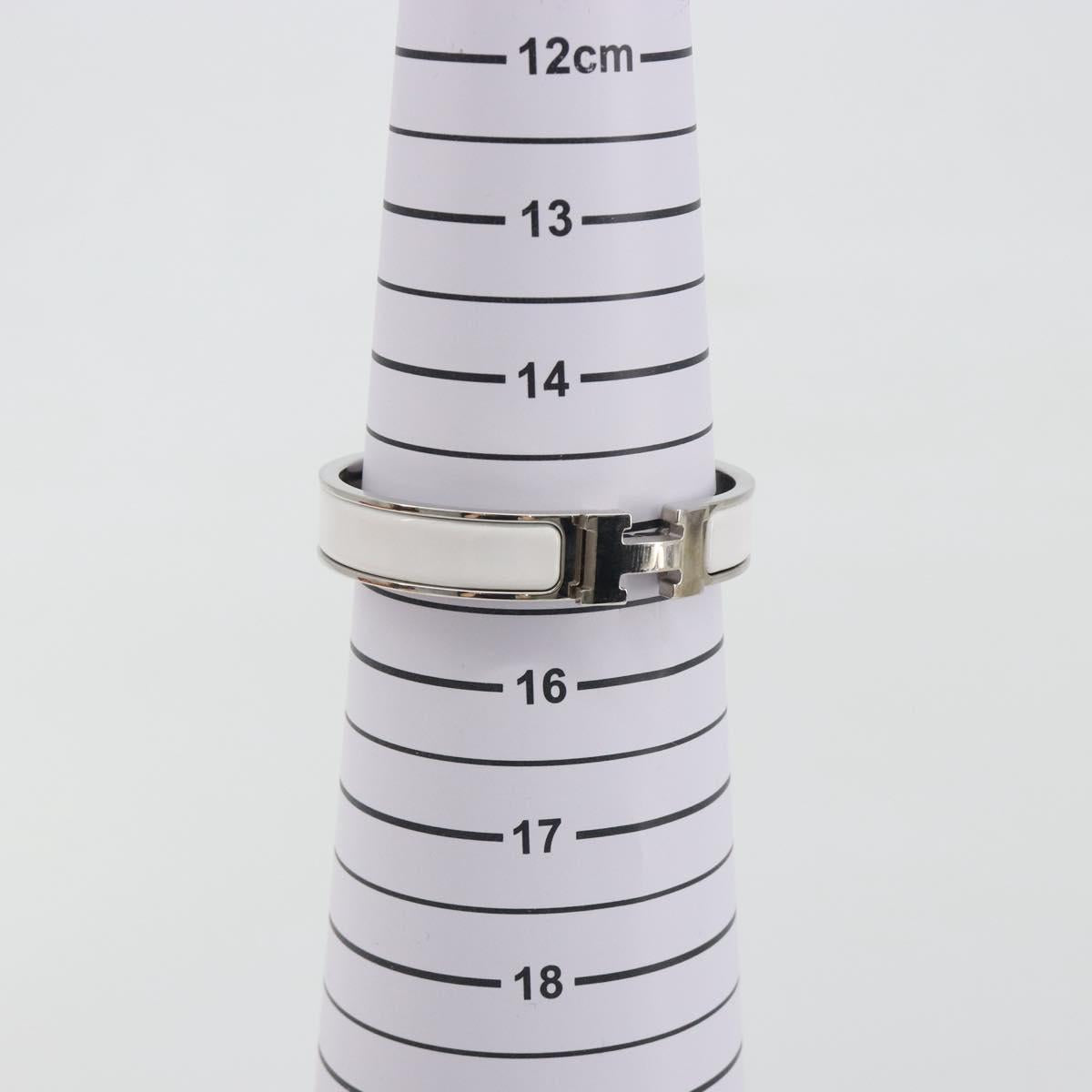 HERMES Click H Bracelet metal White Auth 193604M