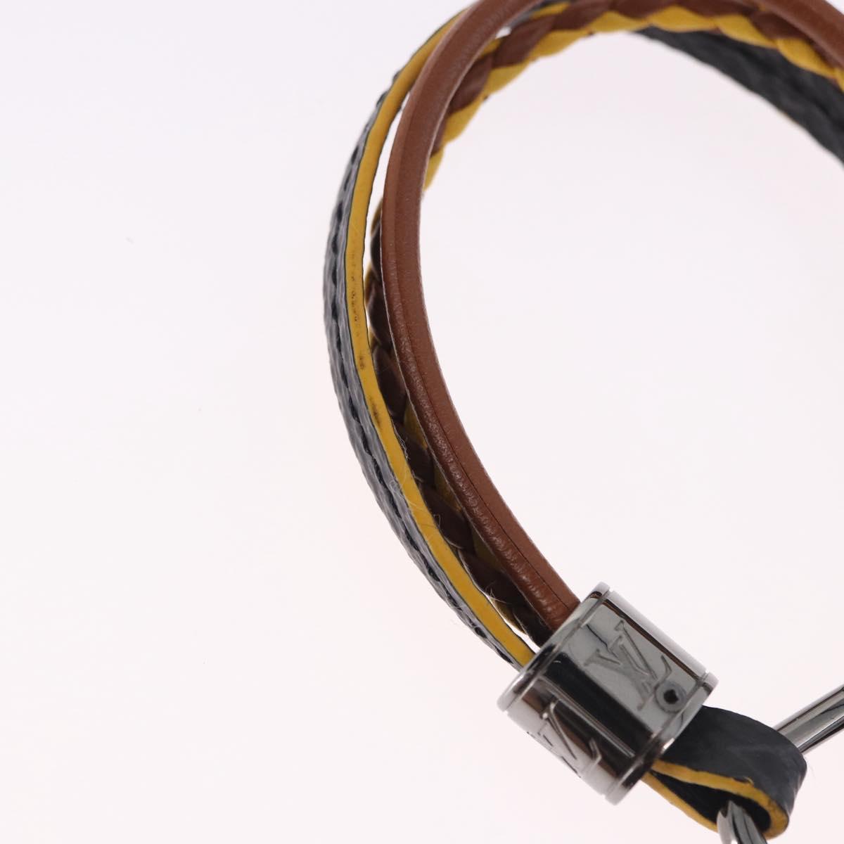 LOUIS VUITTON LV Treble Bracelet Leather Brown M6423 LV Auth 193607A