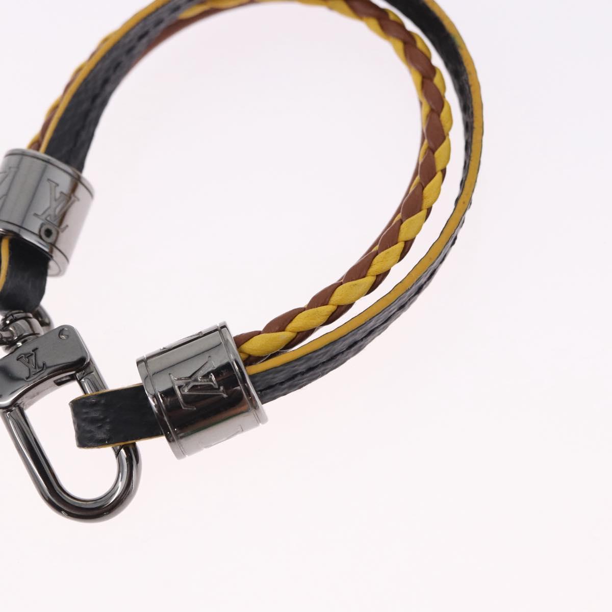 LOUIS VUITTON LV Treble Bracelet Leather Brown M6423 LV Auth 193607A