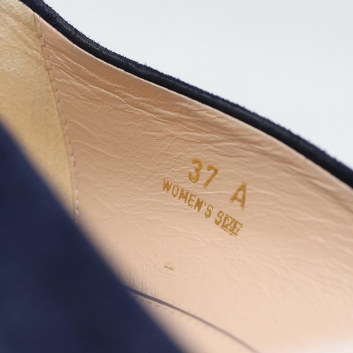 TOD'S Pumps Suede 37 Navy Gold Auth 193711M