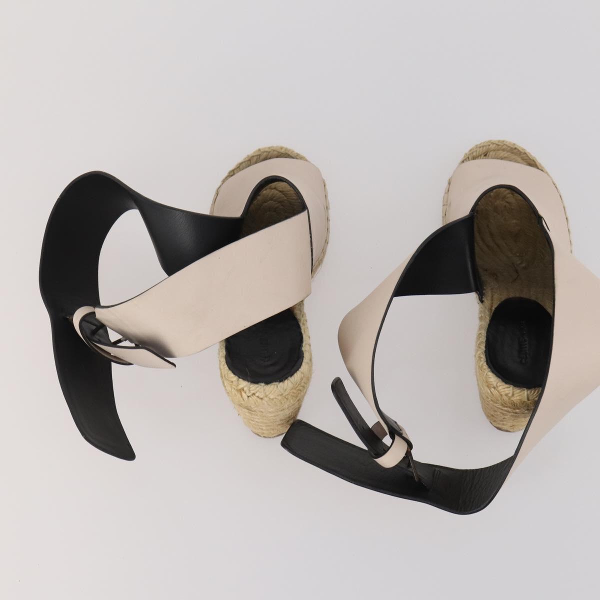 CELINE PRADA Sandals Leather 2 Set Beige Gold Auth 193715