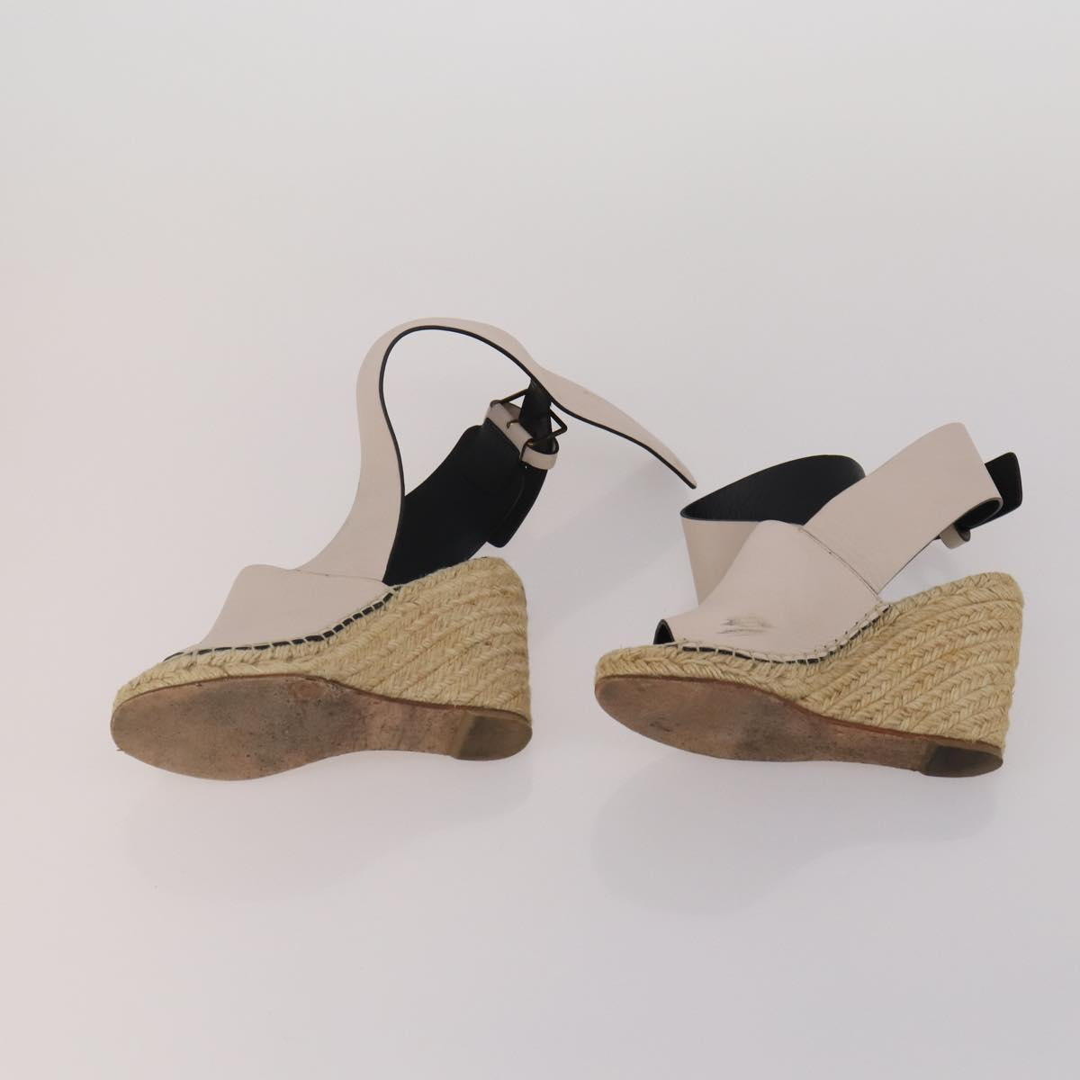 CELINE PRADA Sandals Leather 2 Set Beige Gold Auth 193715