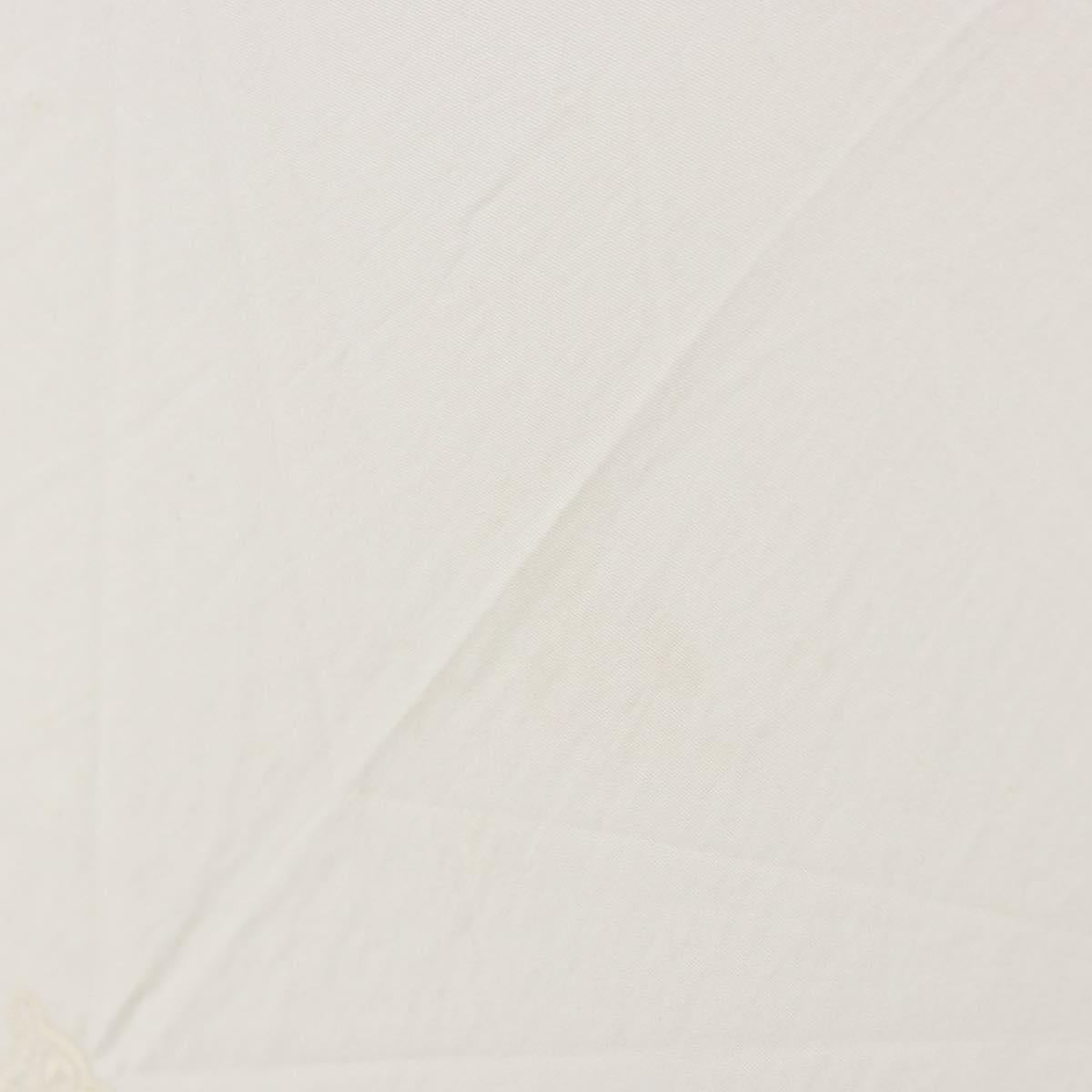 CELINE Folding Umbrella Nylon White Gold Auth 193720M