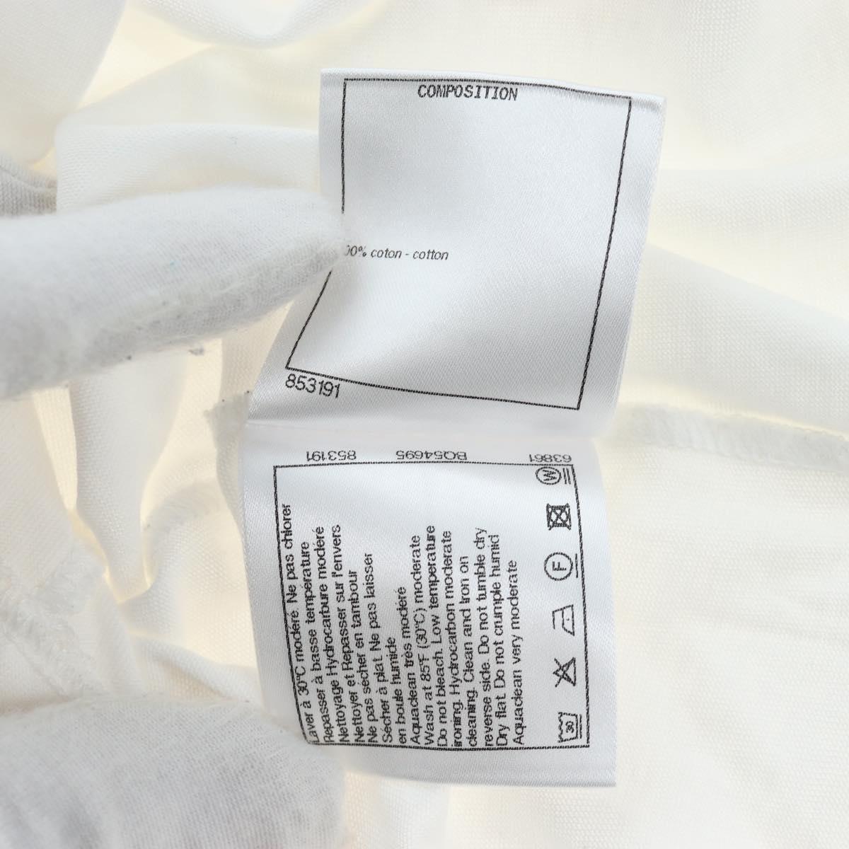 CHANEL TShirt Cotton M White CC Auth 193724M