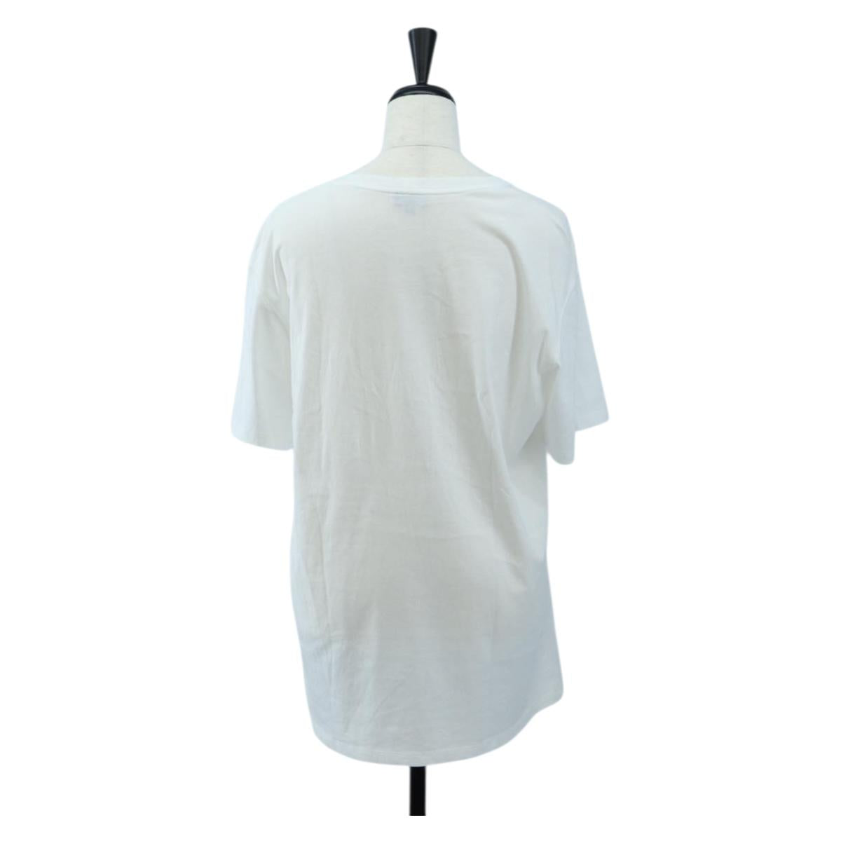 CHANEL TShirt Cotton M White CC Auth 193724M