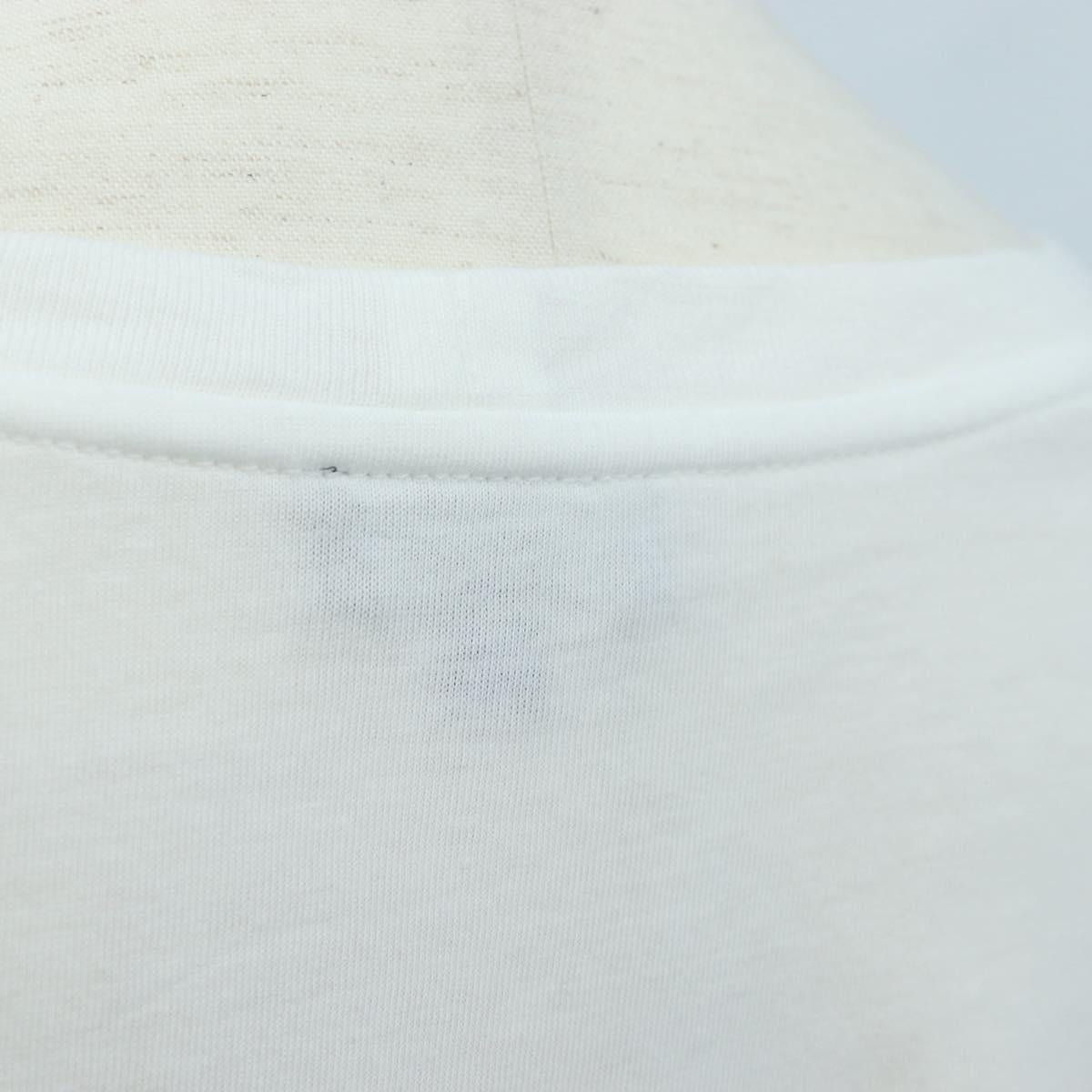 CHANEL TShirt Cotton M White CC Auth 193724M