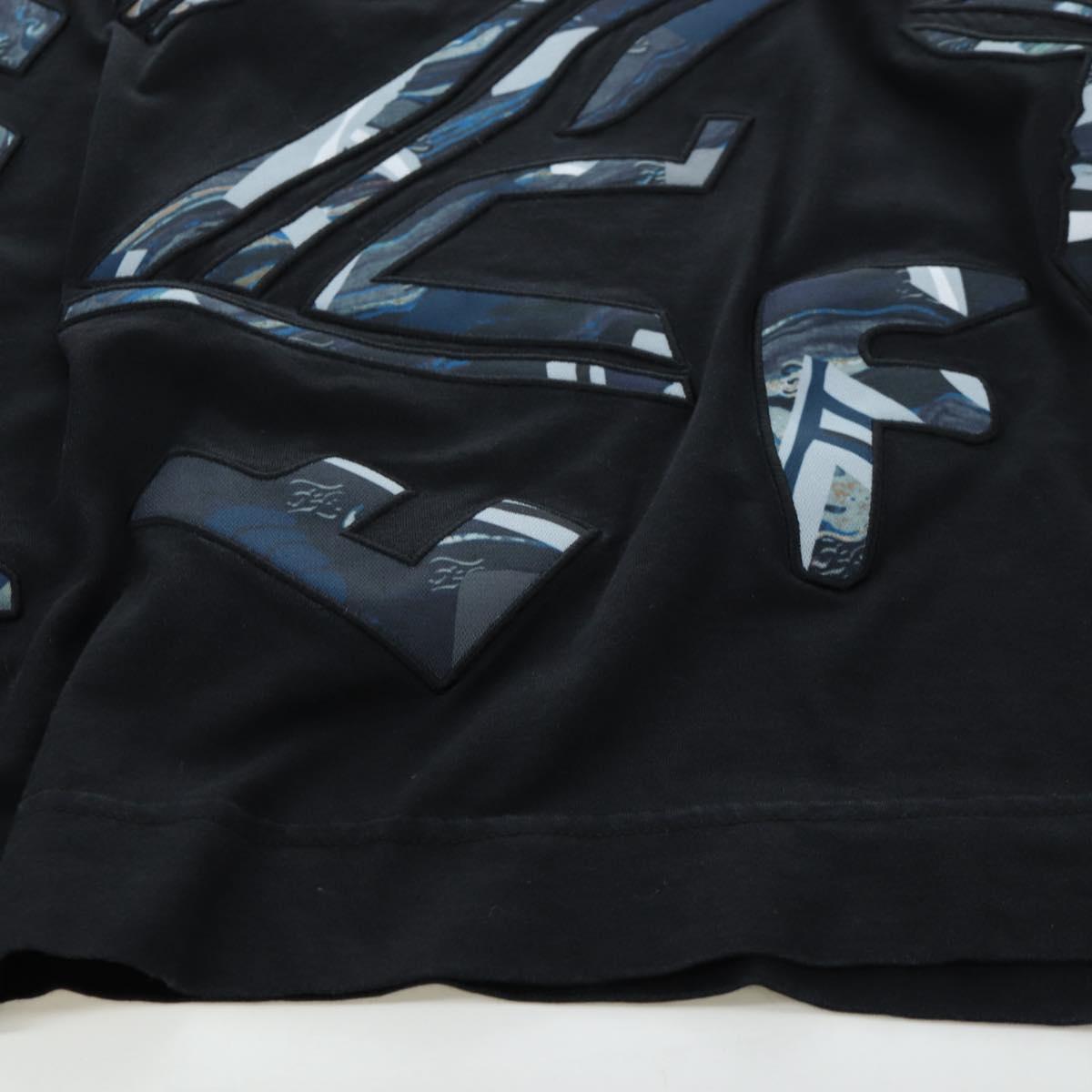 FENDI TShirt Cotton M Black Auth 193725M