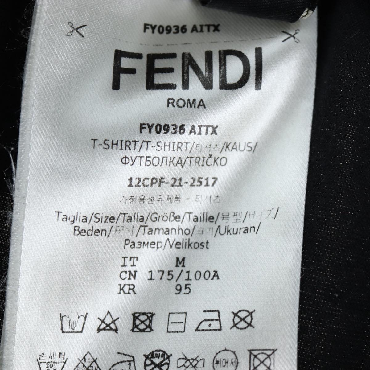 FENDI TShirt Cotton M Black Auth 193725M