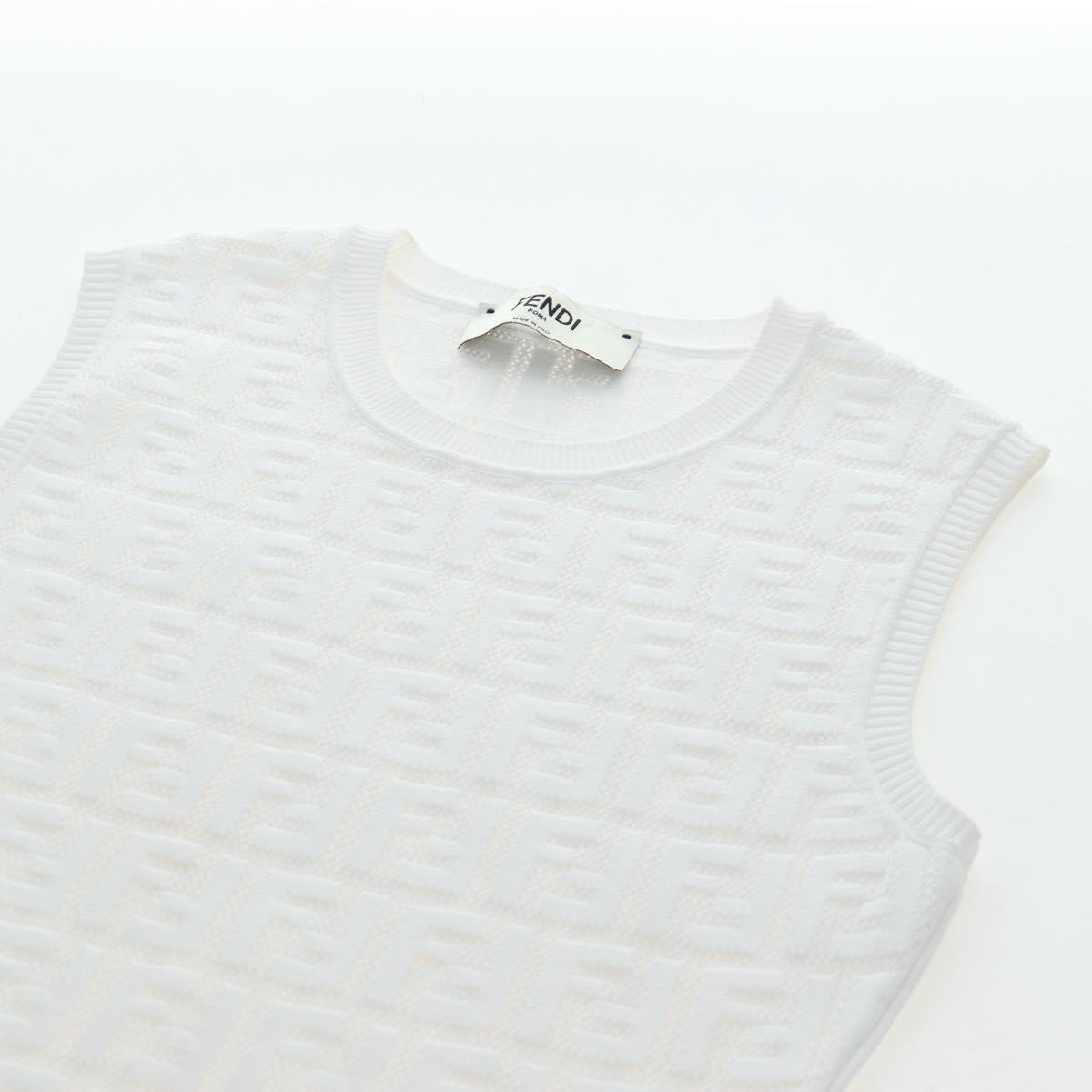 FENDI Zucca Canvas One Piece Shirt White Auth 193726M