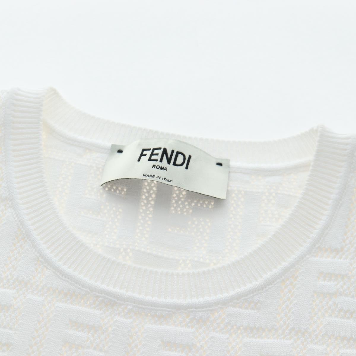 FENDI Zucca Canvas One Piece Shirt White Auth 193726M