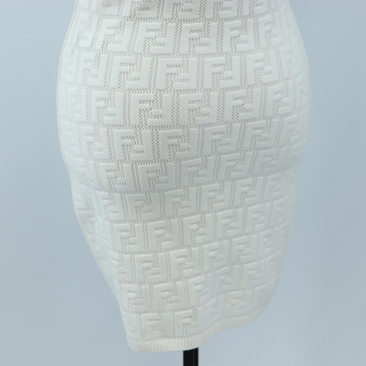 FENDI Zucca Canvas One Piece Shirt White Auth 193726M