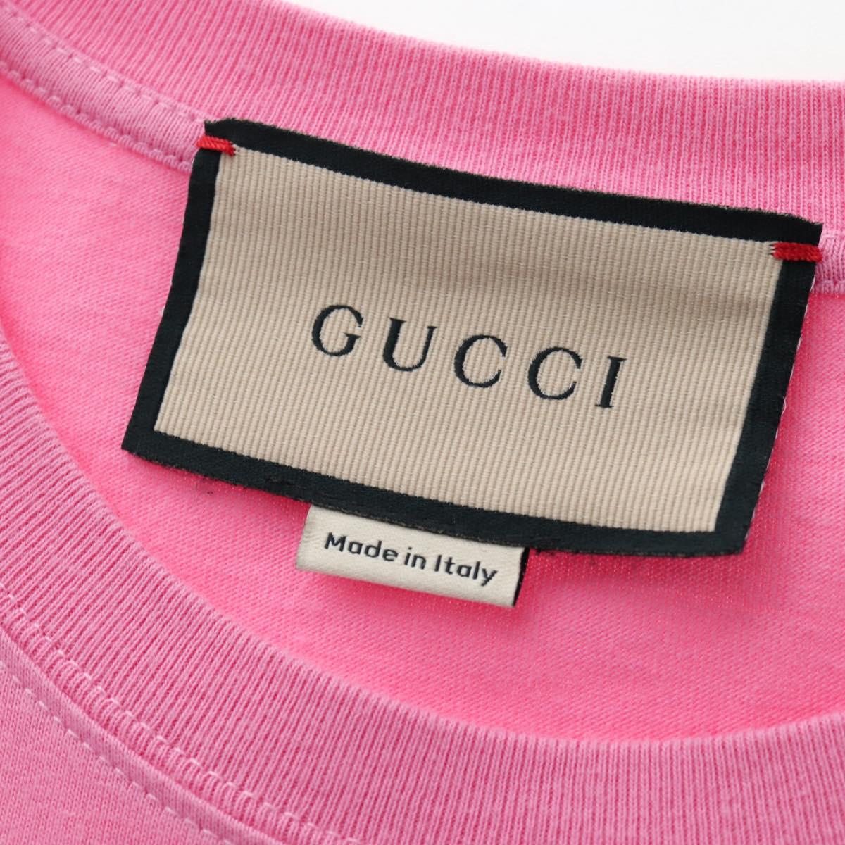 GUCCI TShirt Teddy Bear cotton XXS Pink Auth 193727M