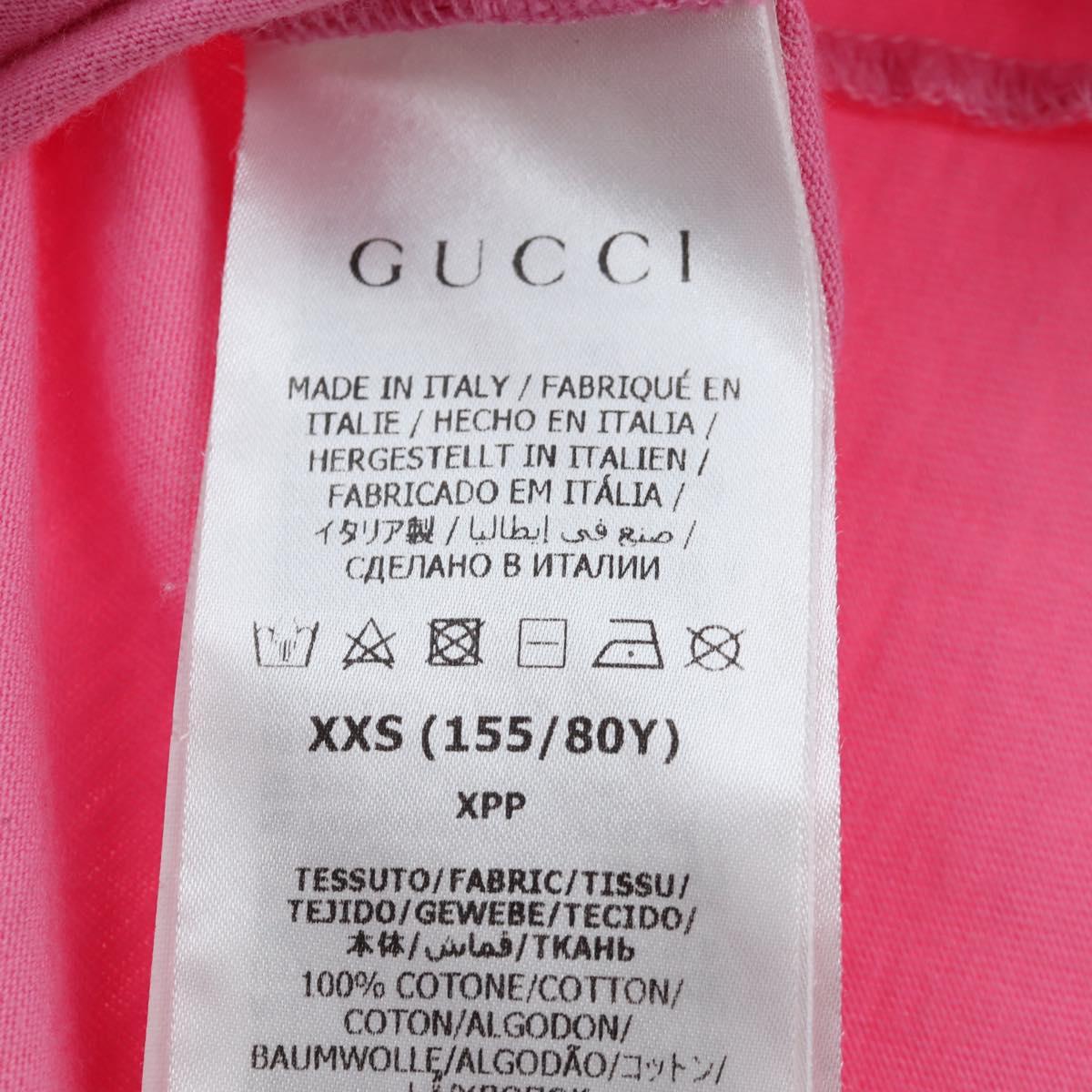 GUCCI TShirt Teddy Bear cotton XXS Pink Auth 193727M