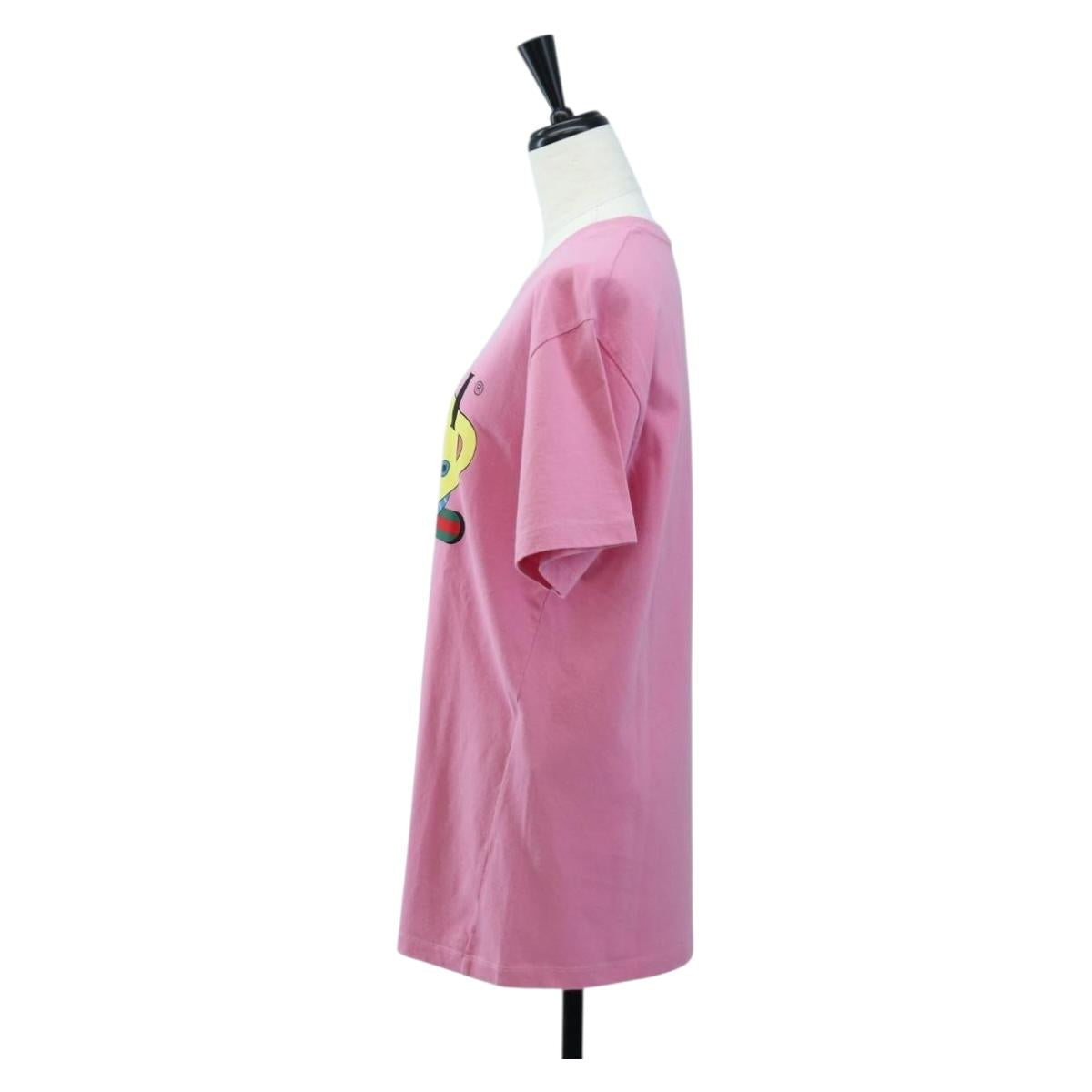 GUCCI TShirt Teddy Bear cotton XXS Pink Auth 193727M