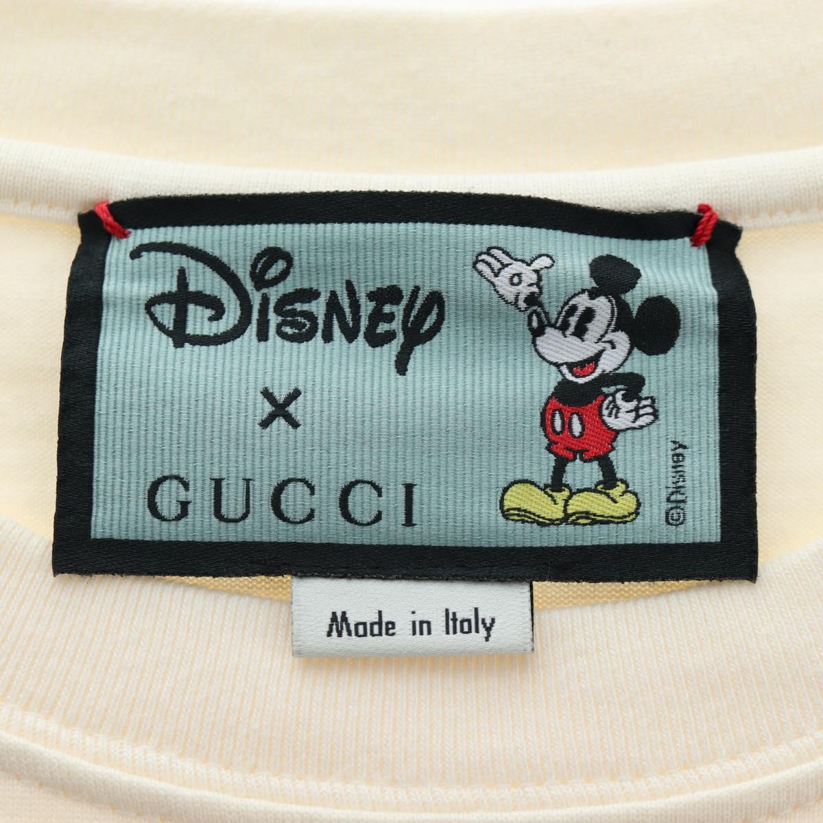 GUCCI GUCCIxDisney Mickey Mouse Short-Sleeved T-shirt Cotton White Auth 193728M