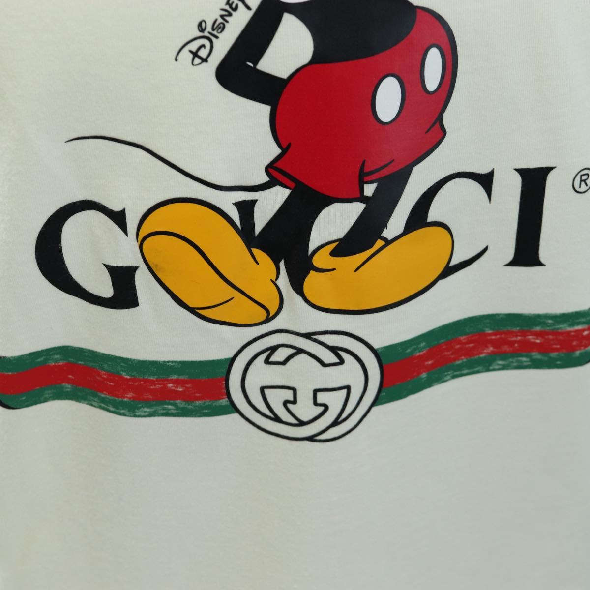 GUCCI GUCCIxDisney Mickey Mouse Short-Sleeved T-shirt Cotton White Auth 193728M