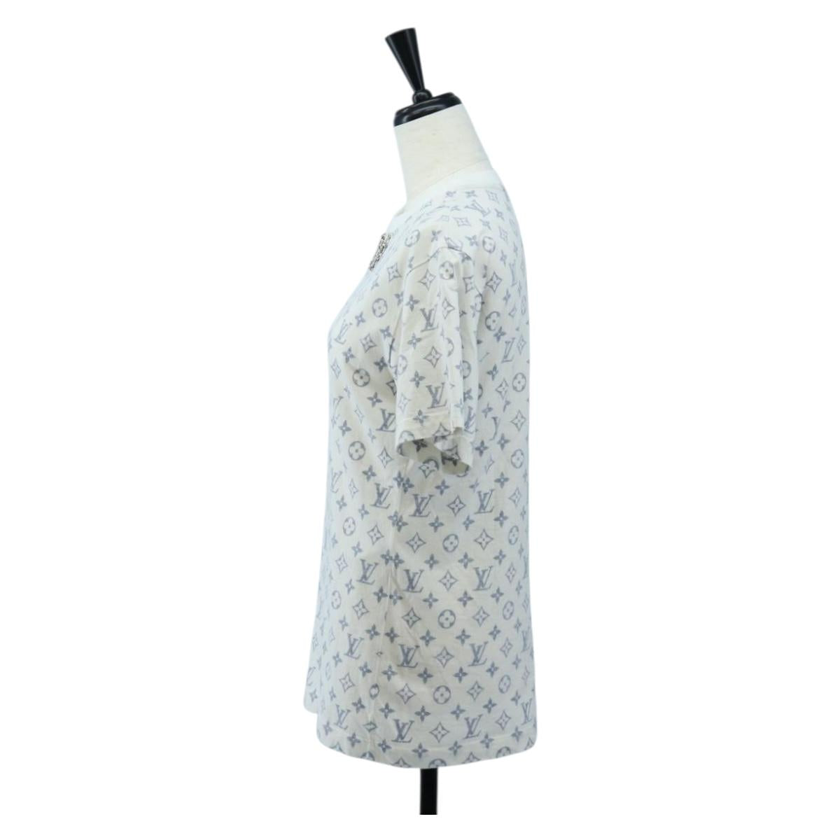 LOUIS VUITTON Monogram Escal Printed T-Shirt S White LV Auth 193729M