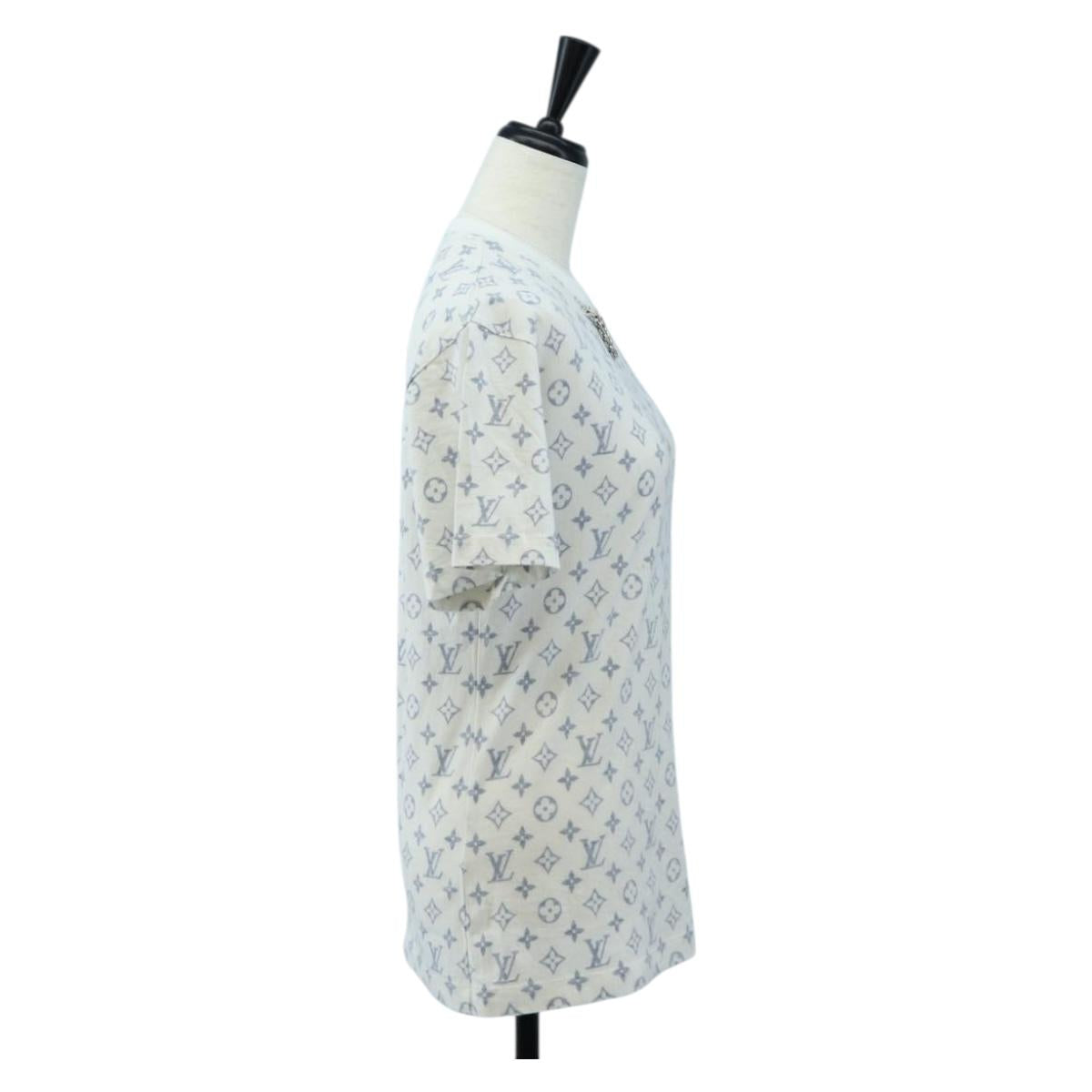 LOUIS VUITTON Monogram Escal Printed T-Shirt S White LV Auth 193729M