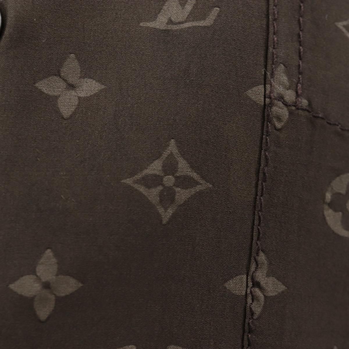 LOUIS VUITTON Short-Sleeved Shirt Silk 40 Brown LV Auth 193730M