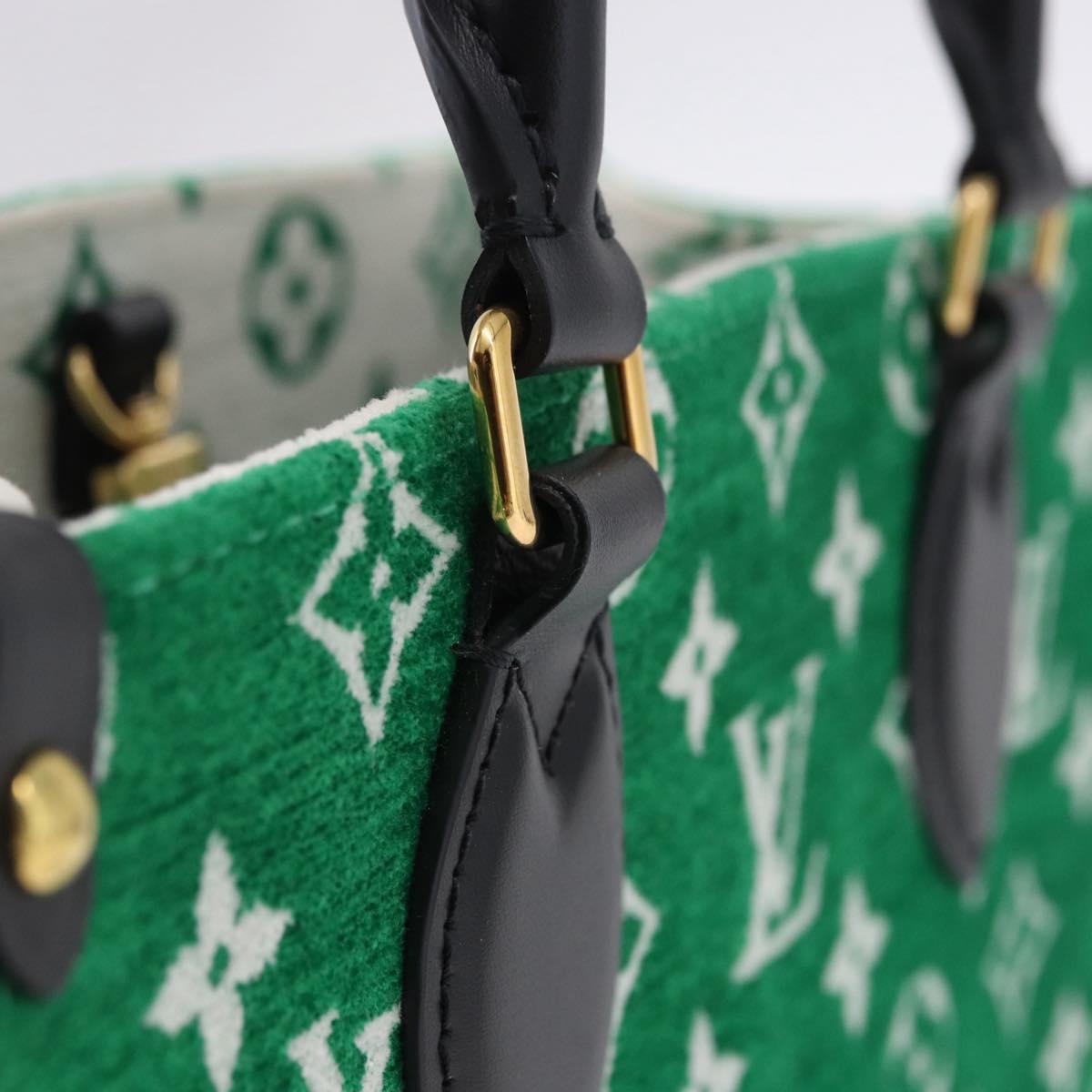 LOUIS VUITTON Monogram Jacquard Velvet On The Go PM Green M46216 Auth 193752SAM