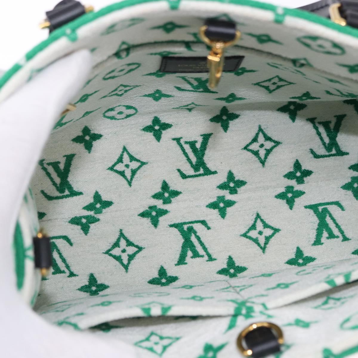LOUIS VUITTON Monogram Jacquard Velvet On The Go PM Green M46216 Auth 193752SAM
