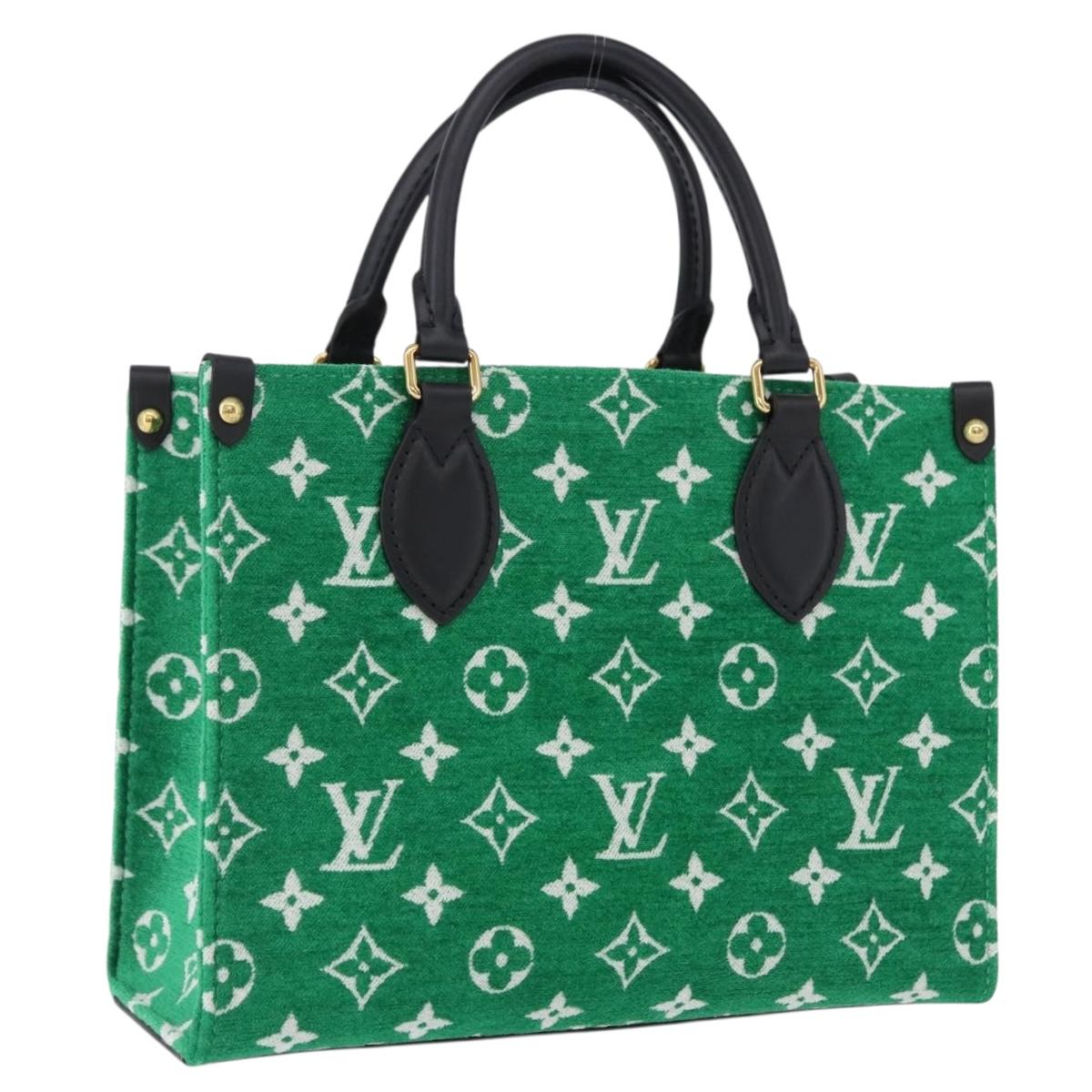 LOUIS VUITTON Monogram Jacquard Velvet On The Go PM Green M46216 Auth 193752SAM