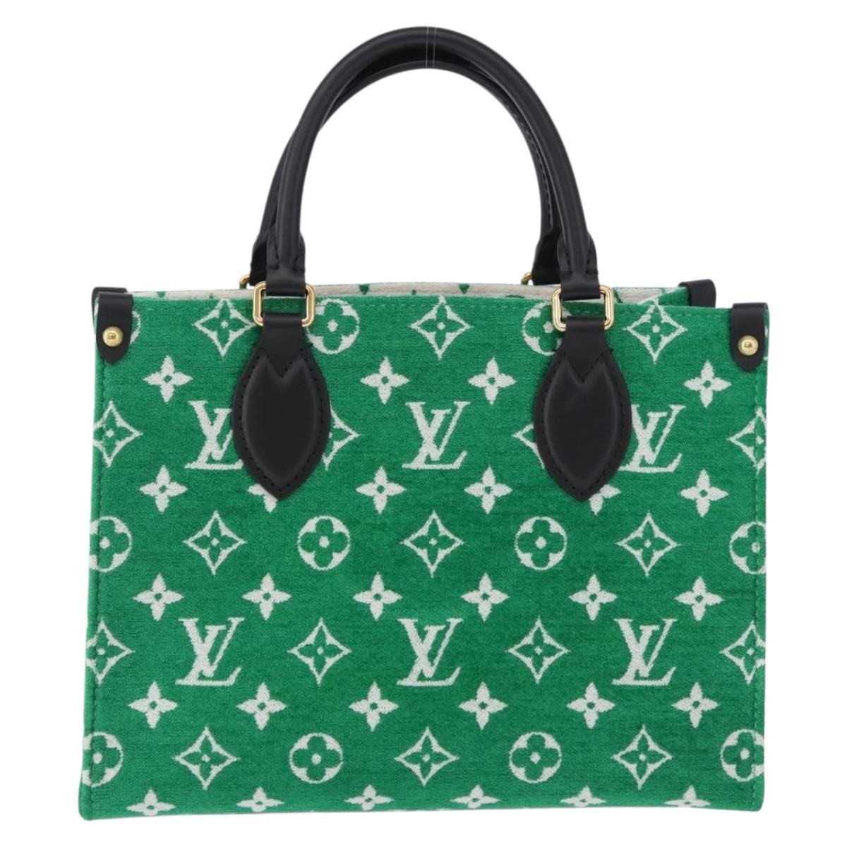 LOUIS VUITTON Monogram Jacquard Velvet On The Go PM Green M46216 Auth 193752SAM