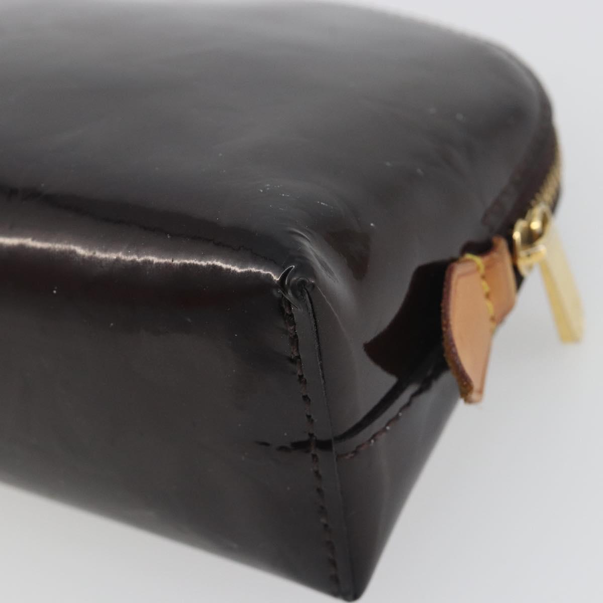 LOUIS VUITTON Monogram Vernis Pochette Cosmetic PM Amarante M91495 Auth 193757