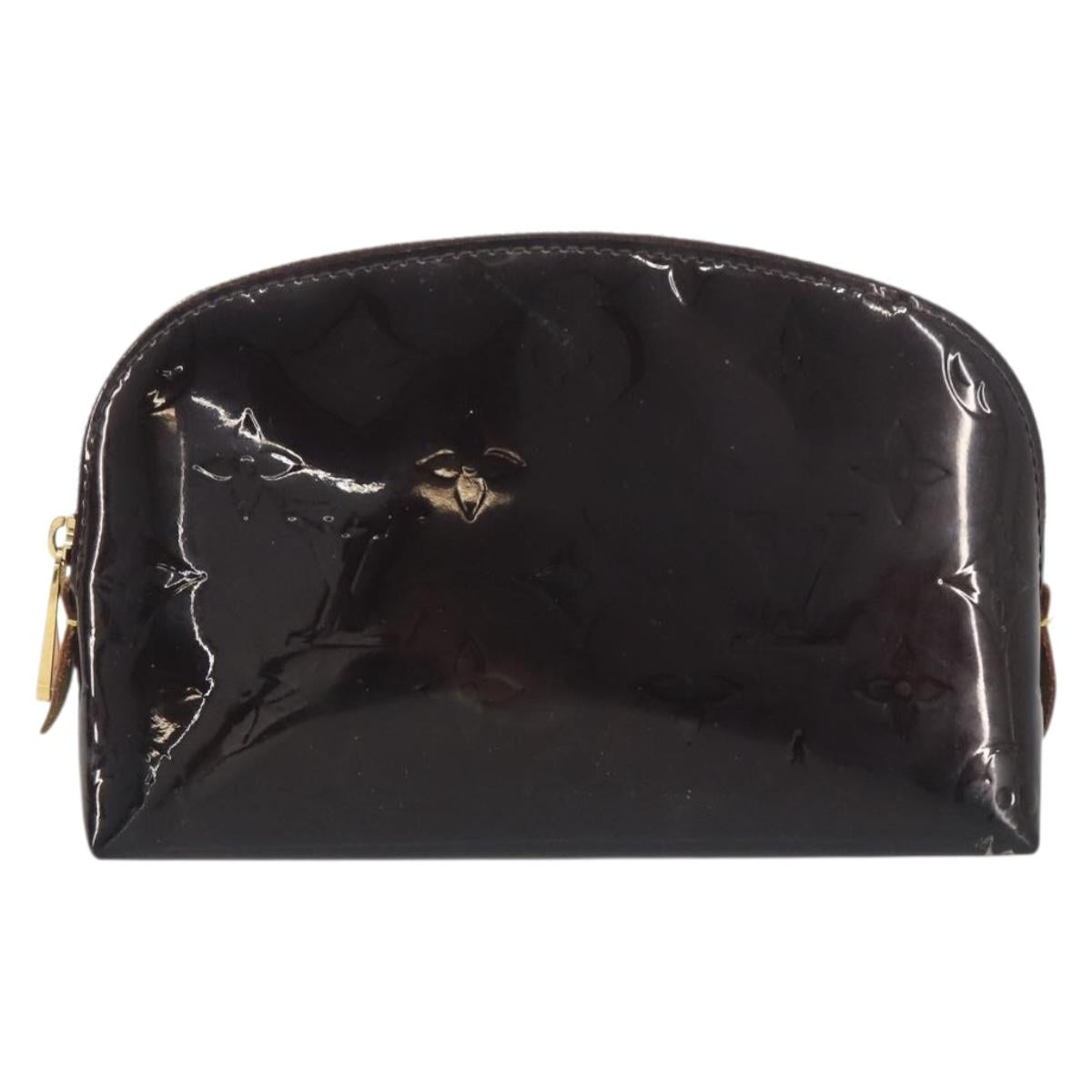 LOUIS VUITTON Monogram Vernis Pochette Cosmetic PM Amarante M91495 Auth 193757