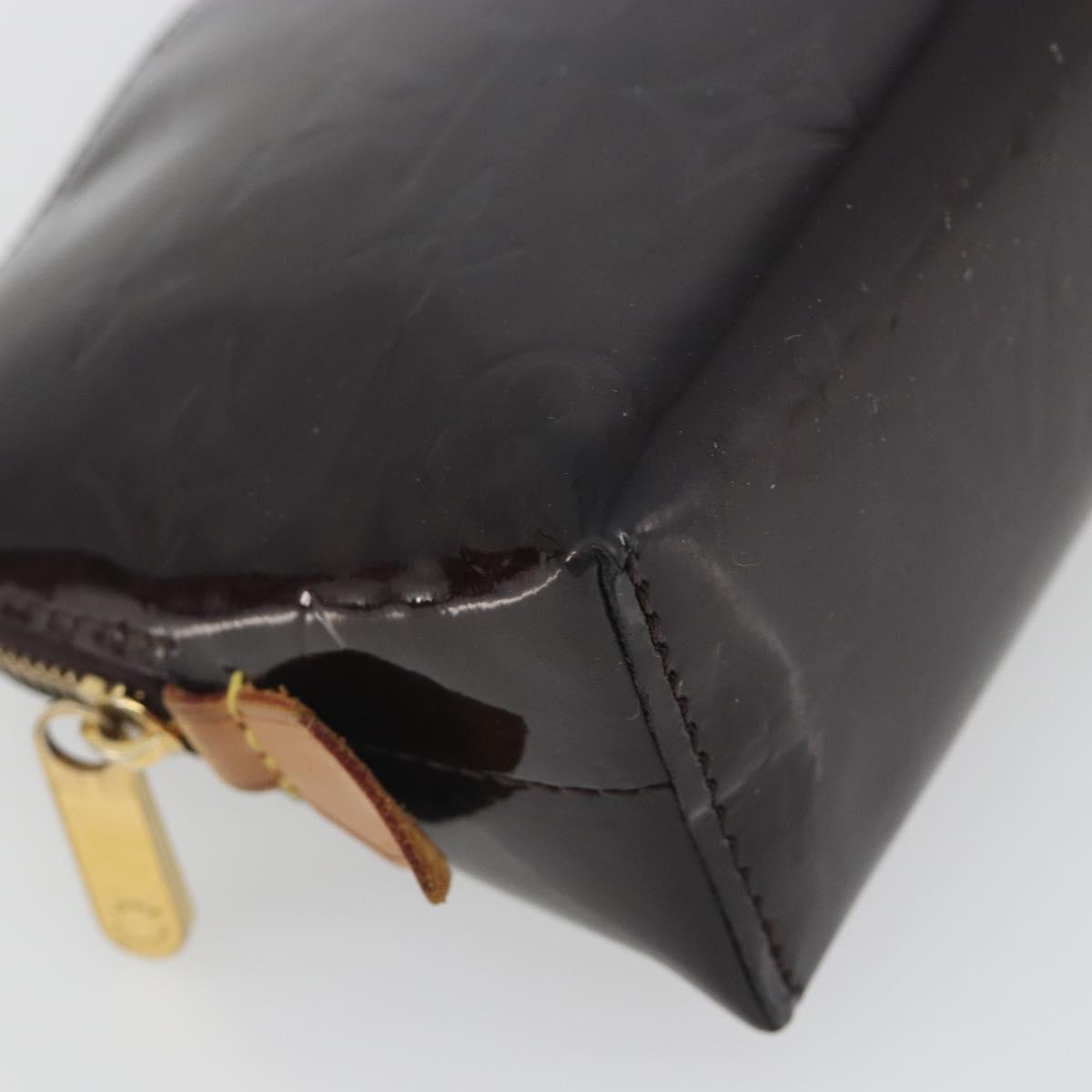 LOUIS VUITTON Monogram Vernis Pochette Cosmetic PM Amarante M91495 Auth 193757