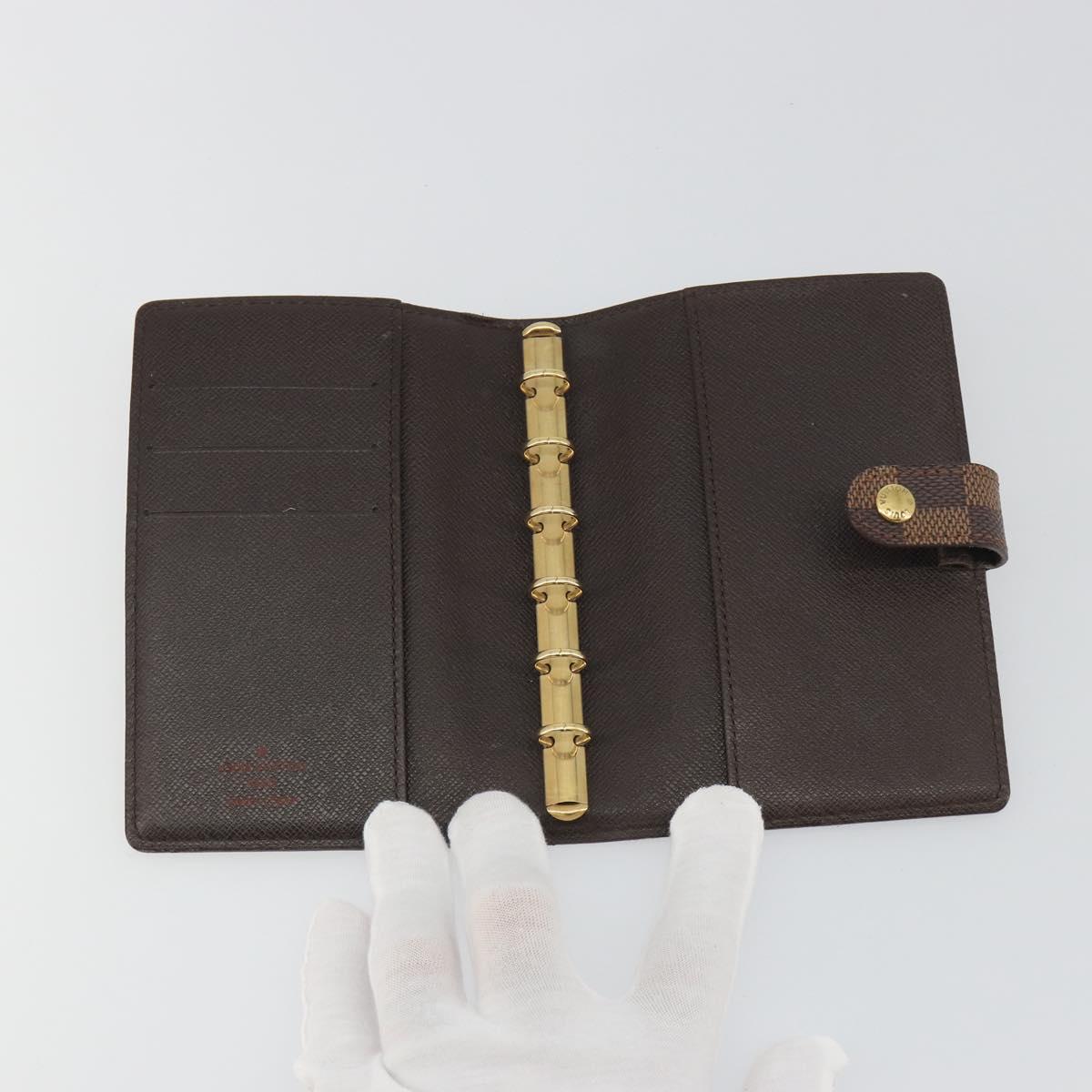 LOUIS VUITTON Damier Ebene Agenda PM Day Planner Cover R20029 LV Auth 193759